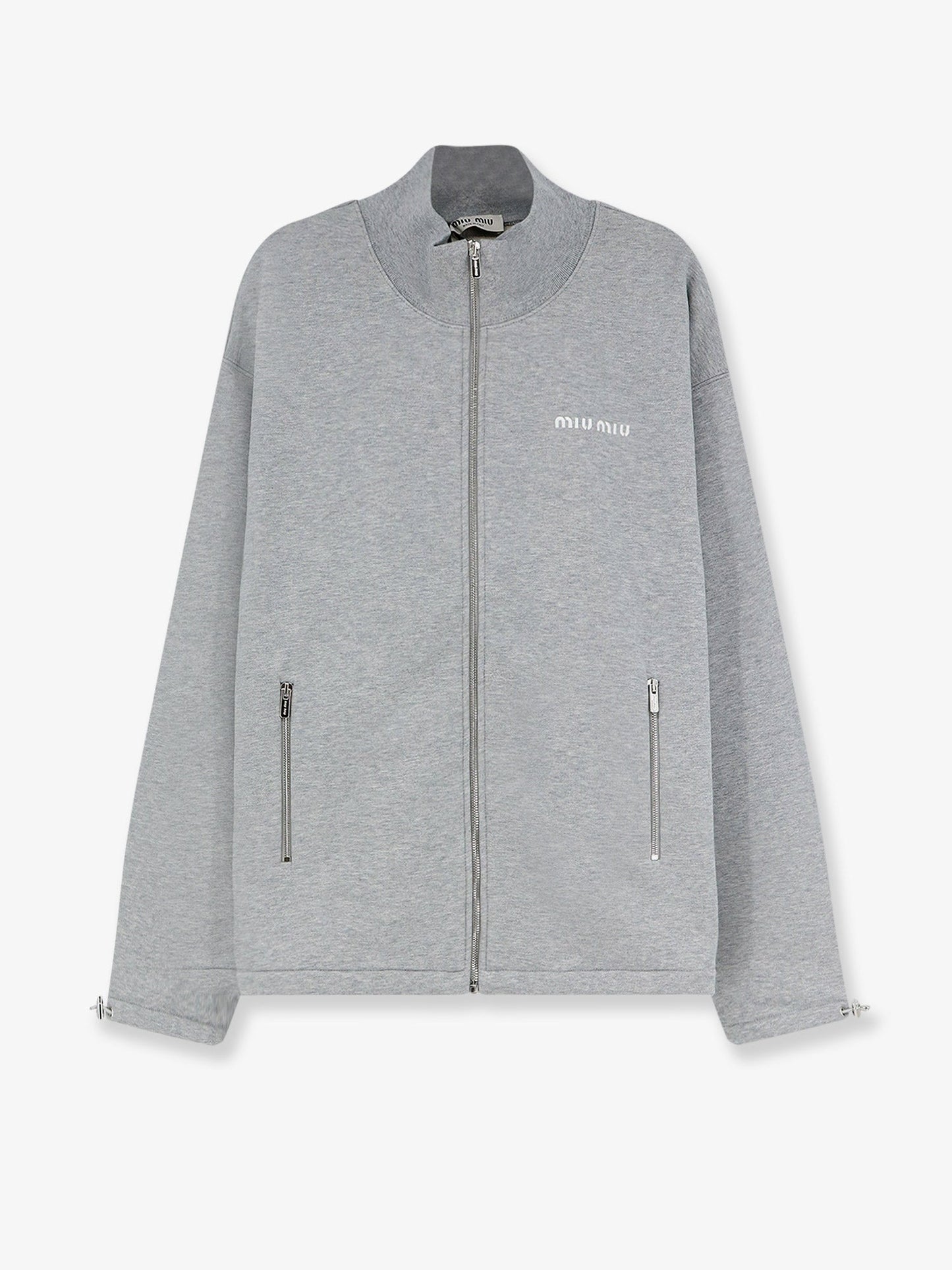 Miu Miu Women Oversize Cotton Sweatshirt With Zip Closure MIU MIU
