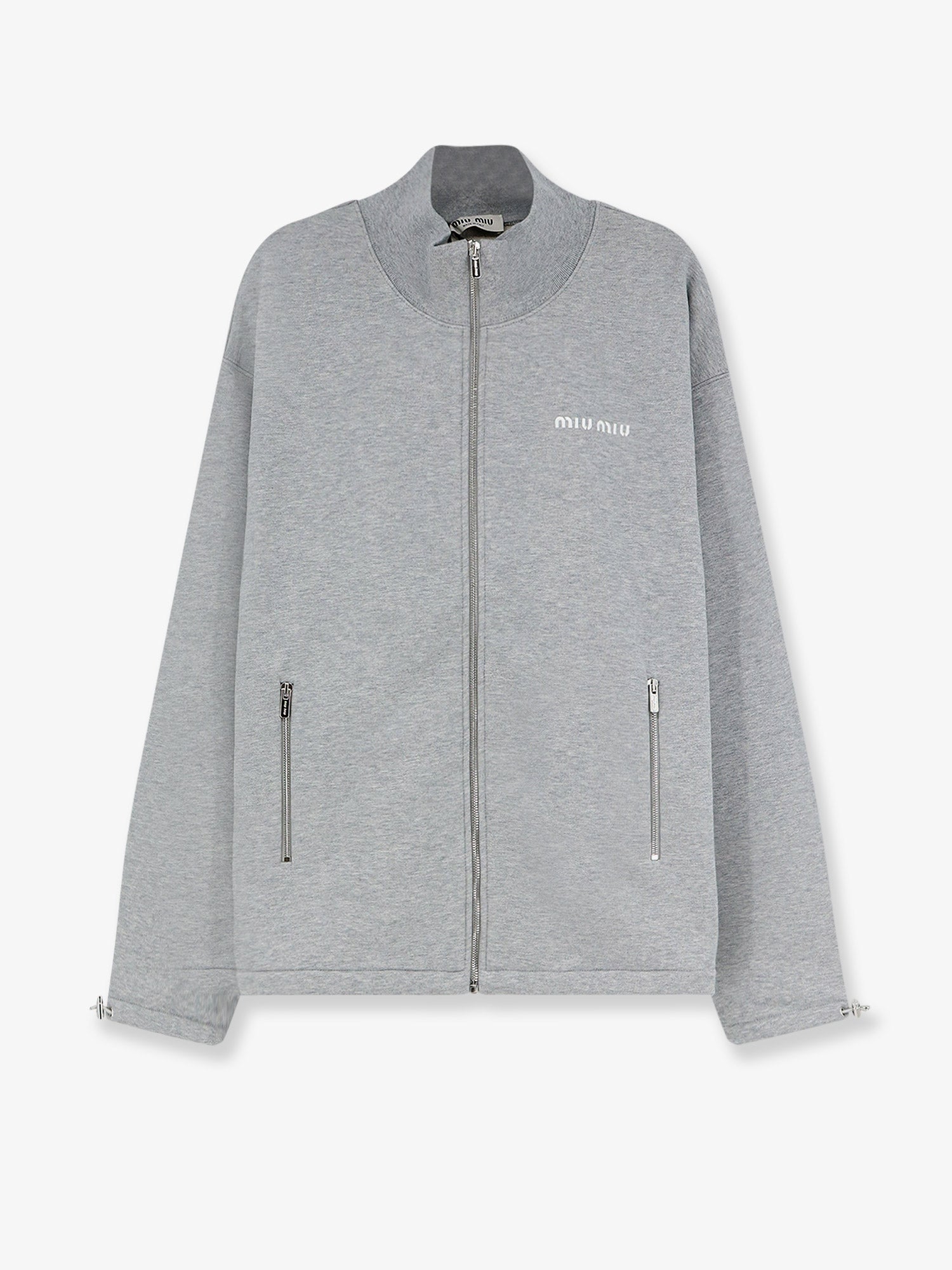 Miu Miu Women Oversize Cotton Sweatshirt With Zip Closure MIU MIU