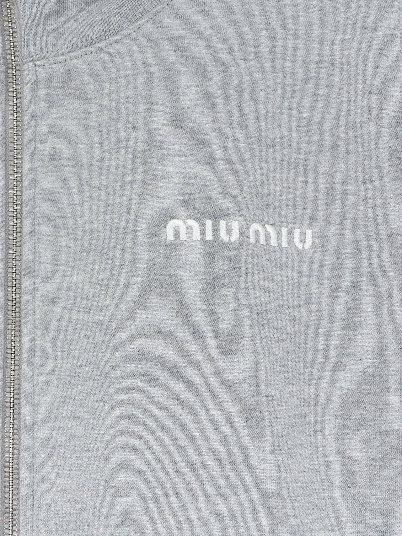 Miu Miu Women Oversize Cotton Sweatshirt With Zip Closure MIU MIU