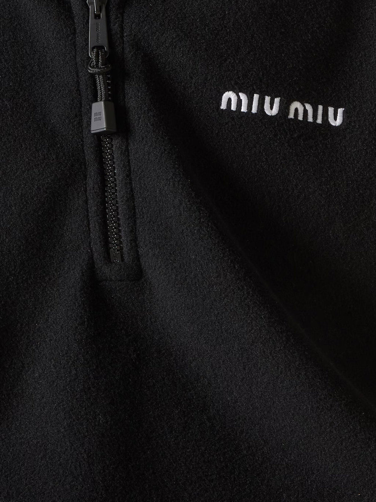 Miu Miu Women Fleece Sweatshirt With Lettering Logo Embroidery MIU MIU