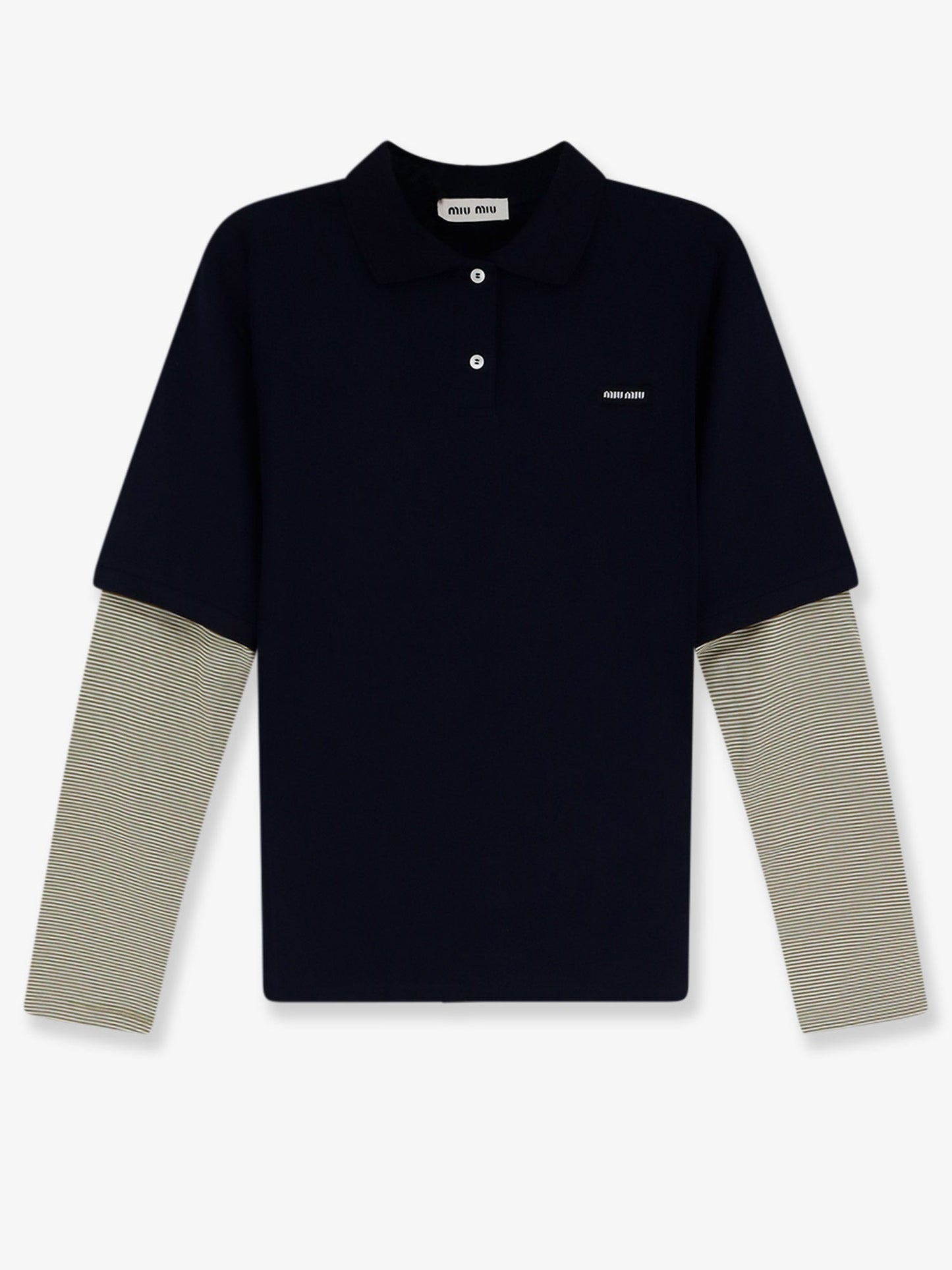 Miu Miu Women Cotton Polo Shirt With Front Embroidered Logo MIU MIU