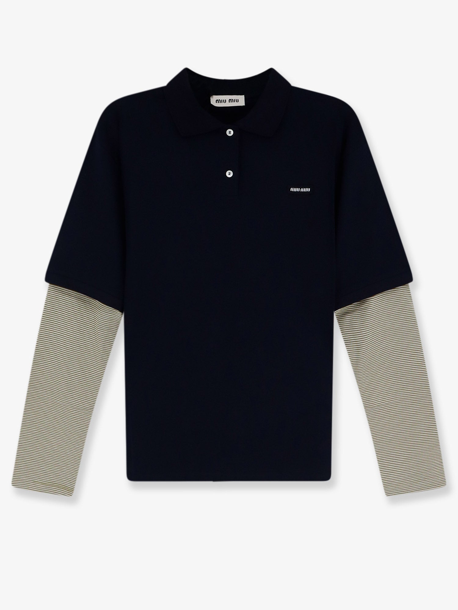 Miu Miu Women Cotton Polo Shirt With Front Embroidered Logo MIU MIU