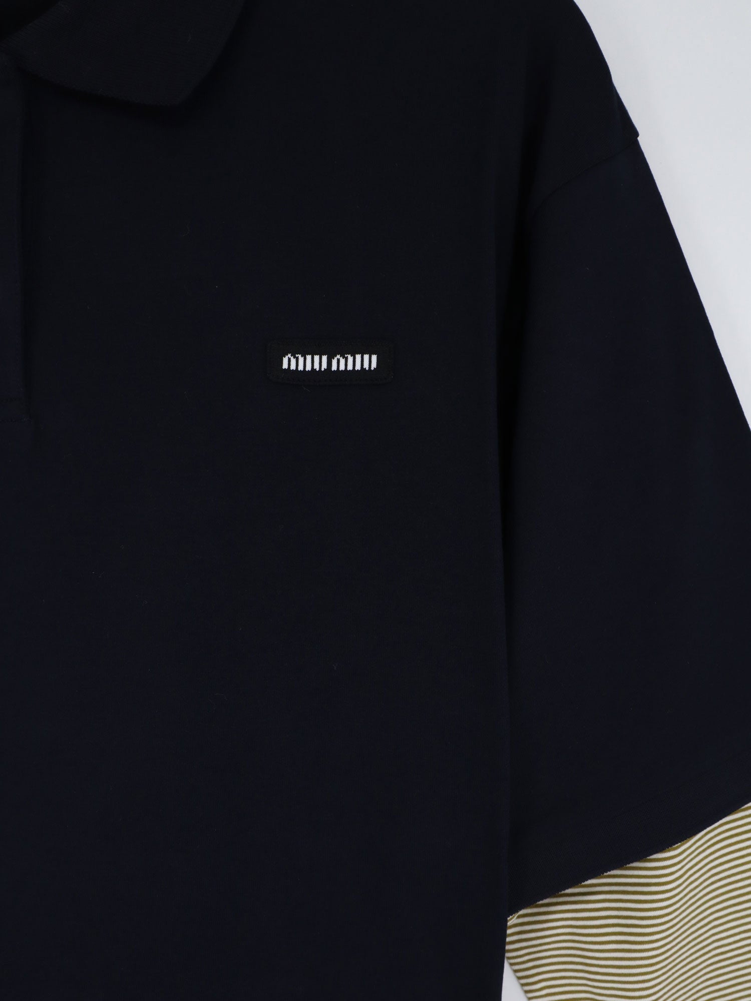Miu Miu Women Cotton Polo Shirt With Front Embroidered Logo MIU MIU