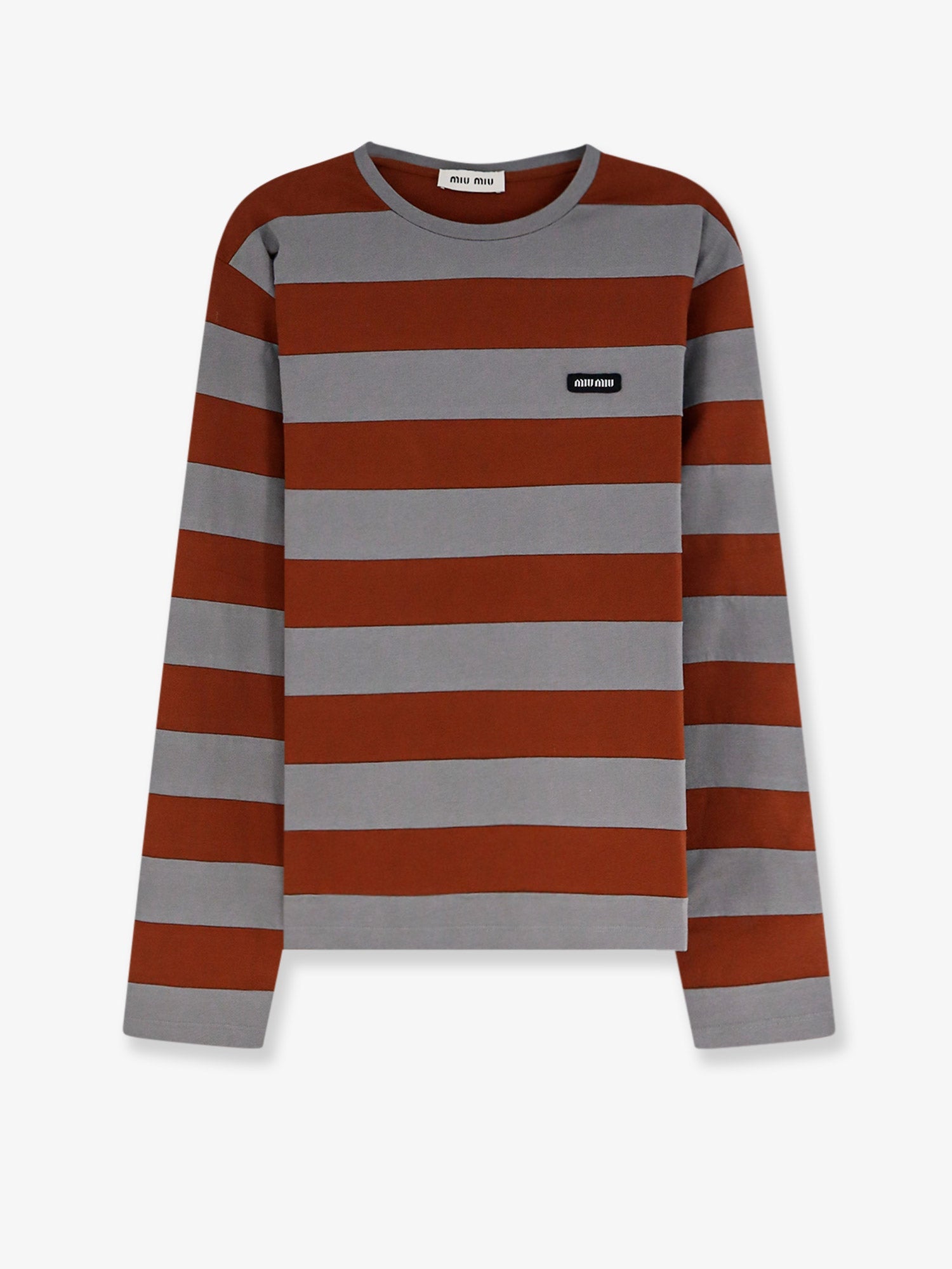 Miu Miu Women Cotton T-Shirt With Striped Pattern MIU MIU