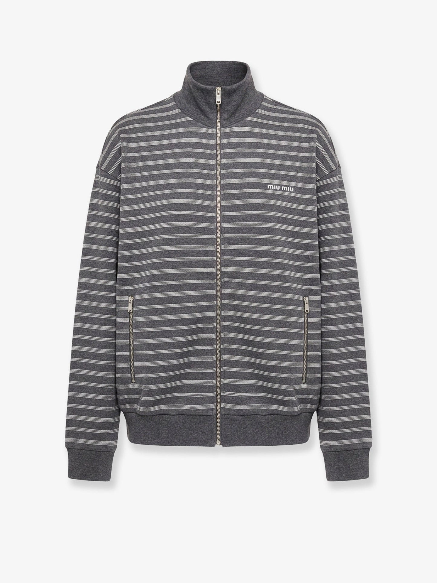 Miu Miu Women Striped Cotton Sweatshirt MIU MIU