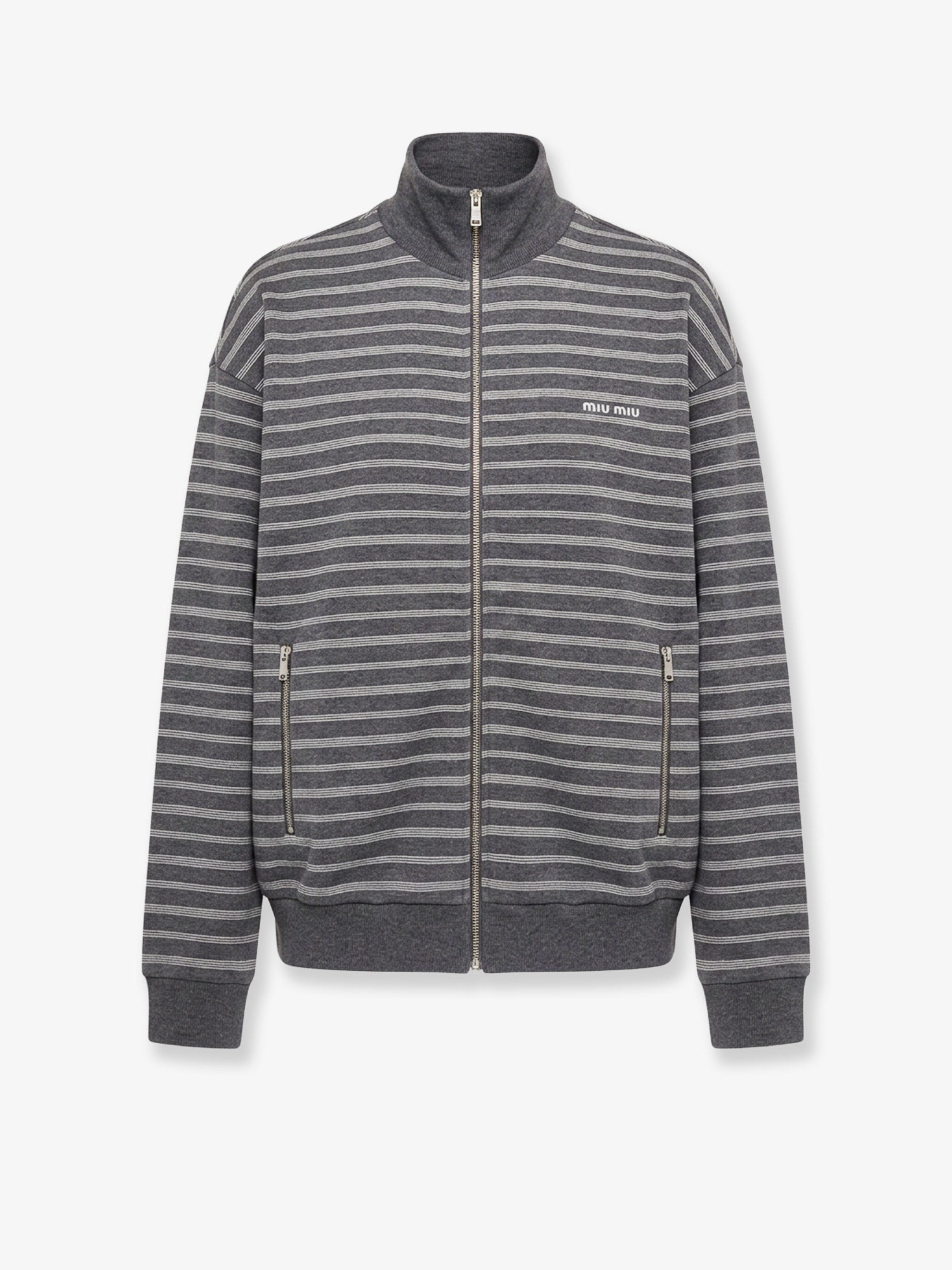 Miu Miu Women Striped Cotton Sweatshirt MIU MIU