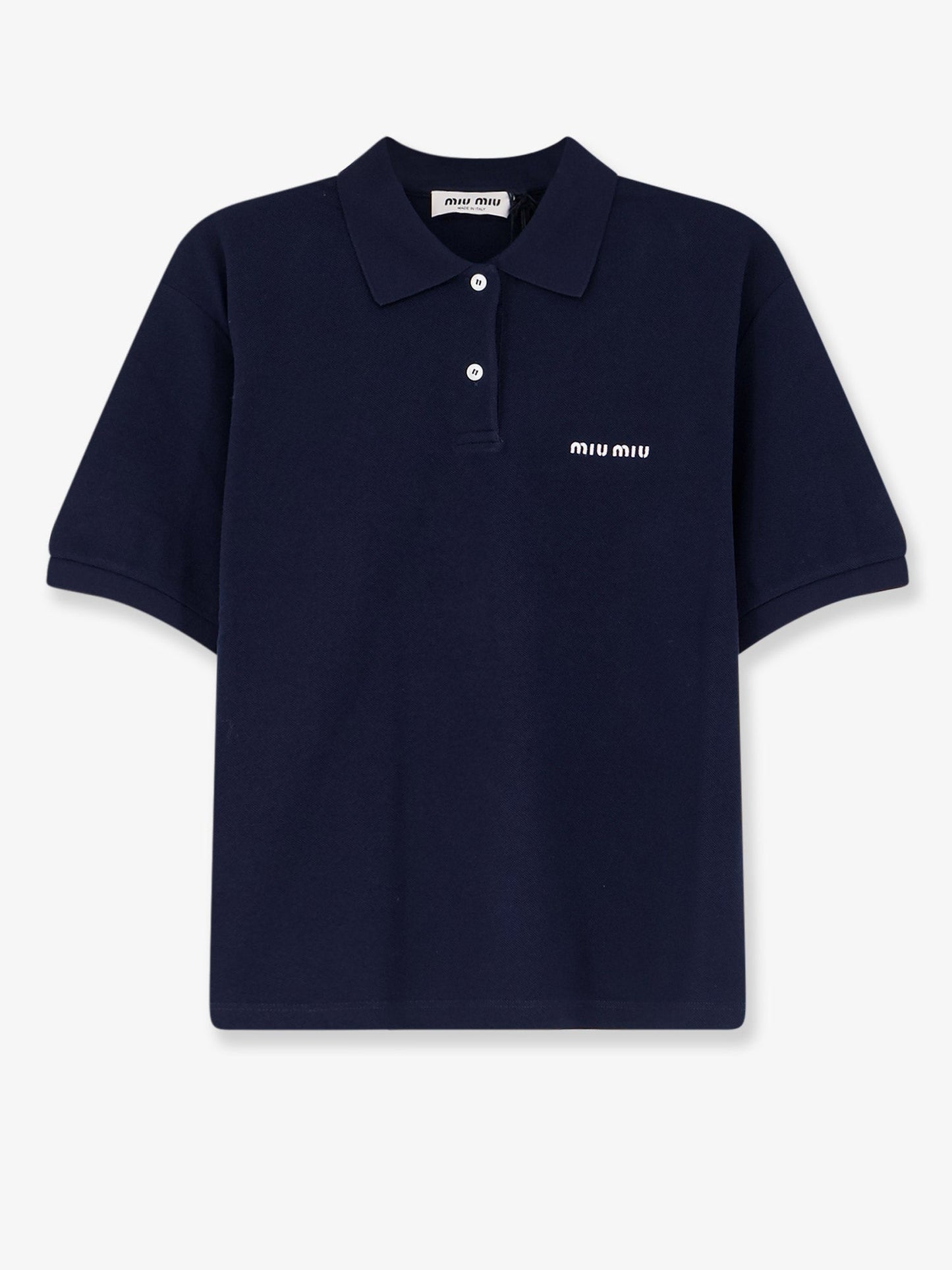 Miu Miu Women Cotton Polo Shirt With Front Embroidered Logo MIU MIU