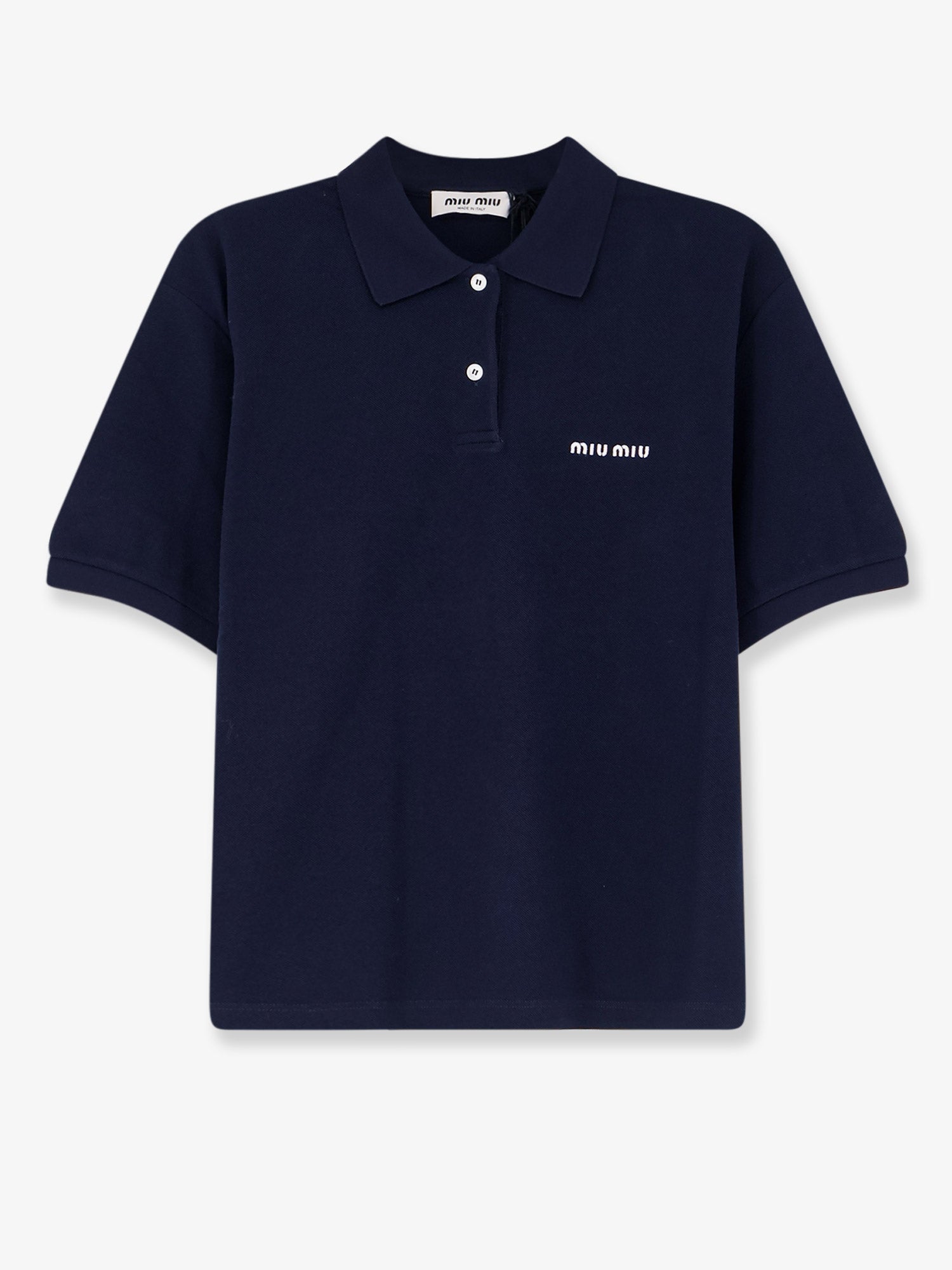 Miu Miu Women Cotton Polo Shirt With Front Embroidered Logo MIU MIU