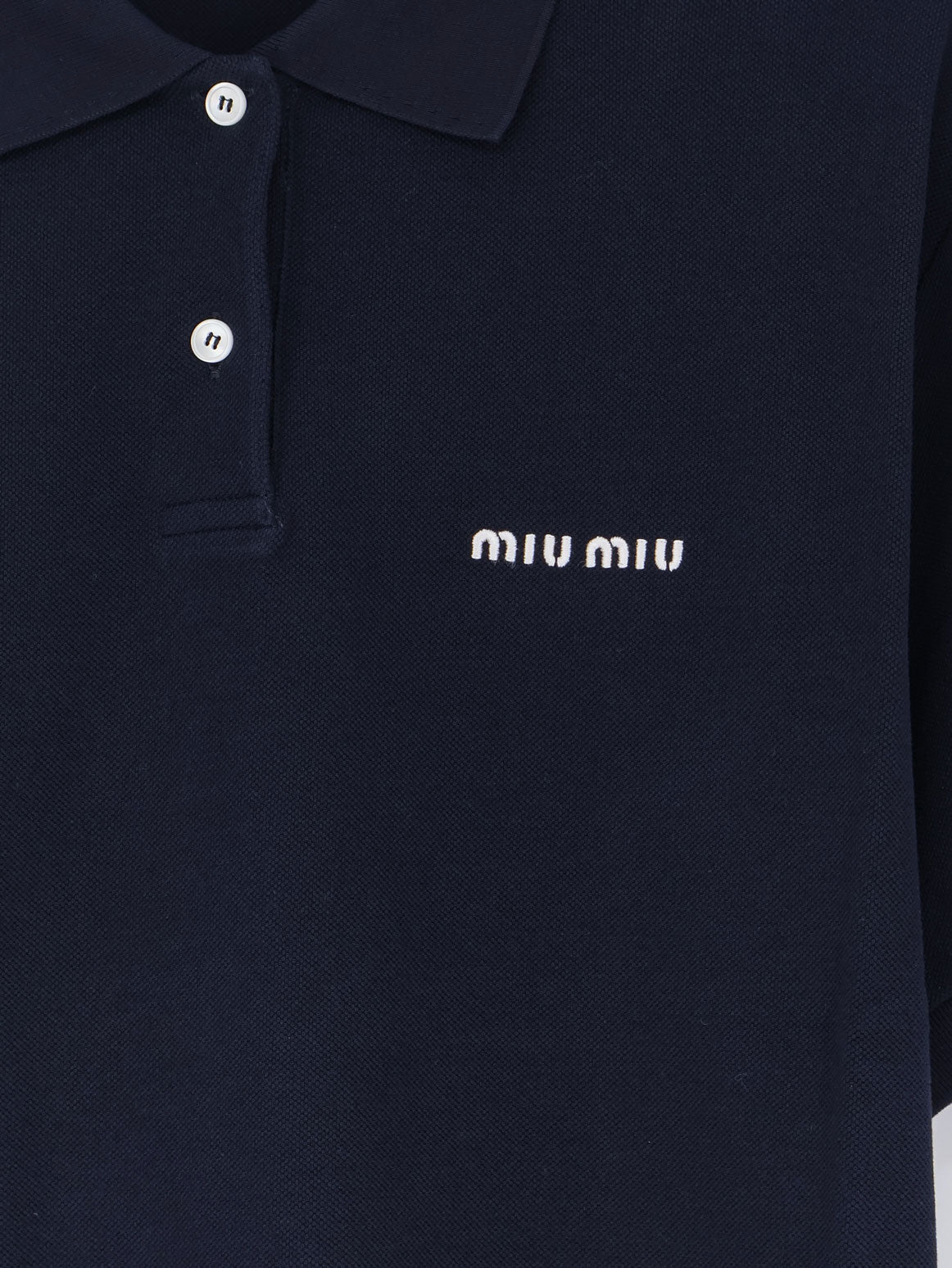 Miu Miu Women Cotton Polo Shirt With Front Embroidered Logo MIU MIU