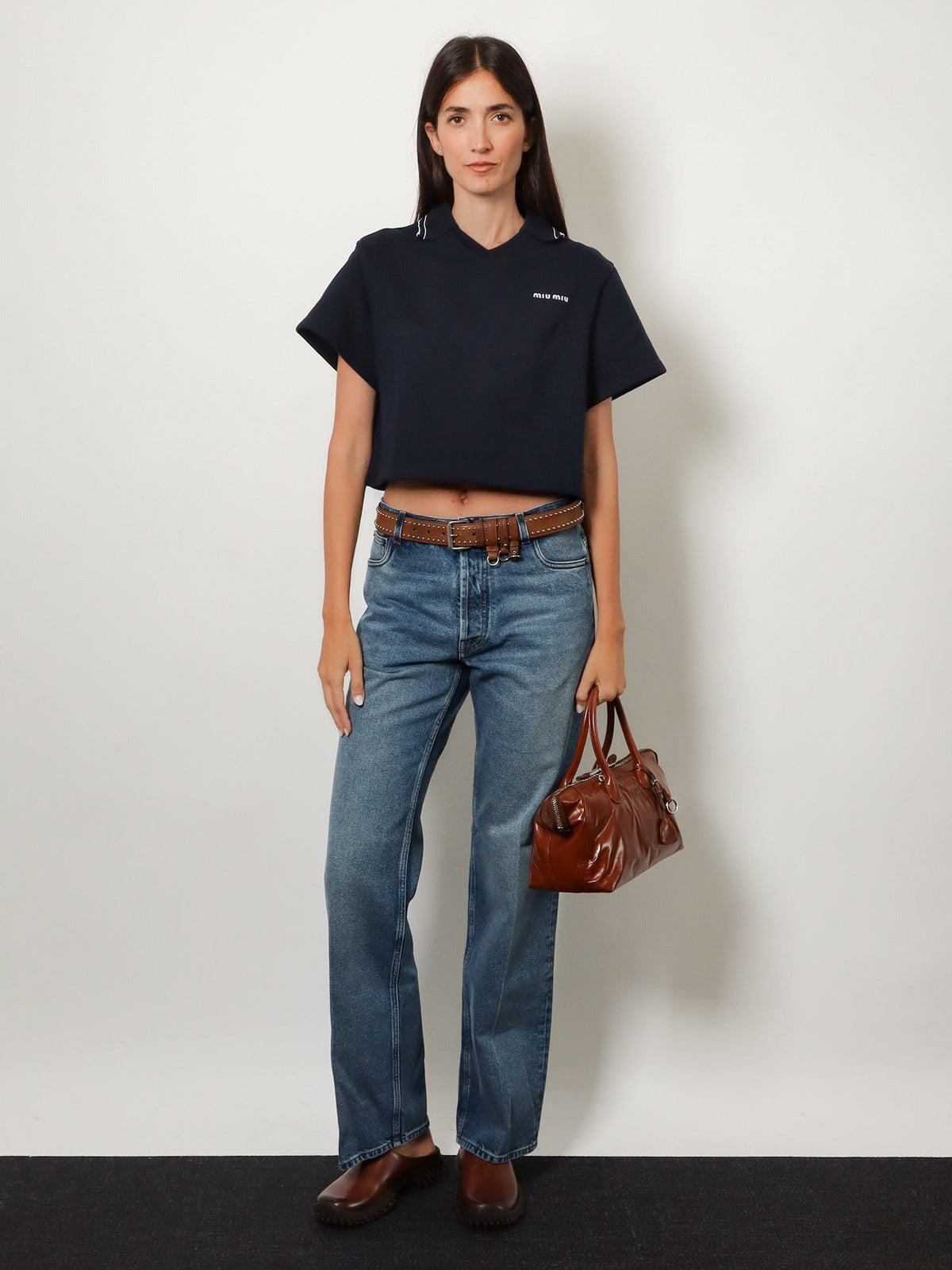 Miu Miu Women Cotton Sweatshirt With Logo Embroidery MIU MIU