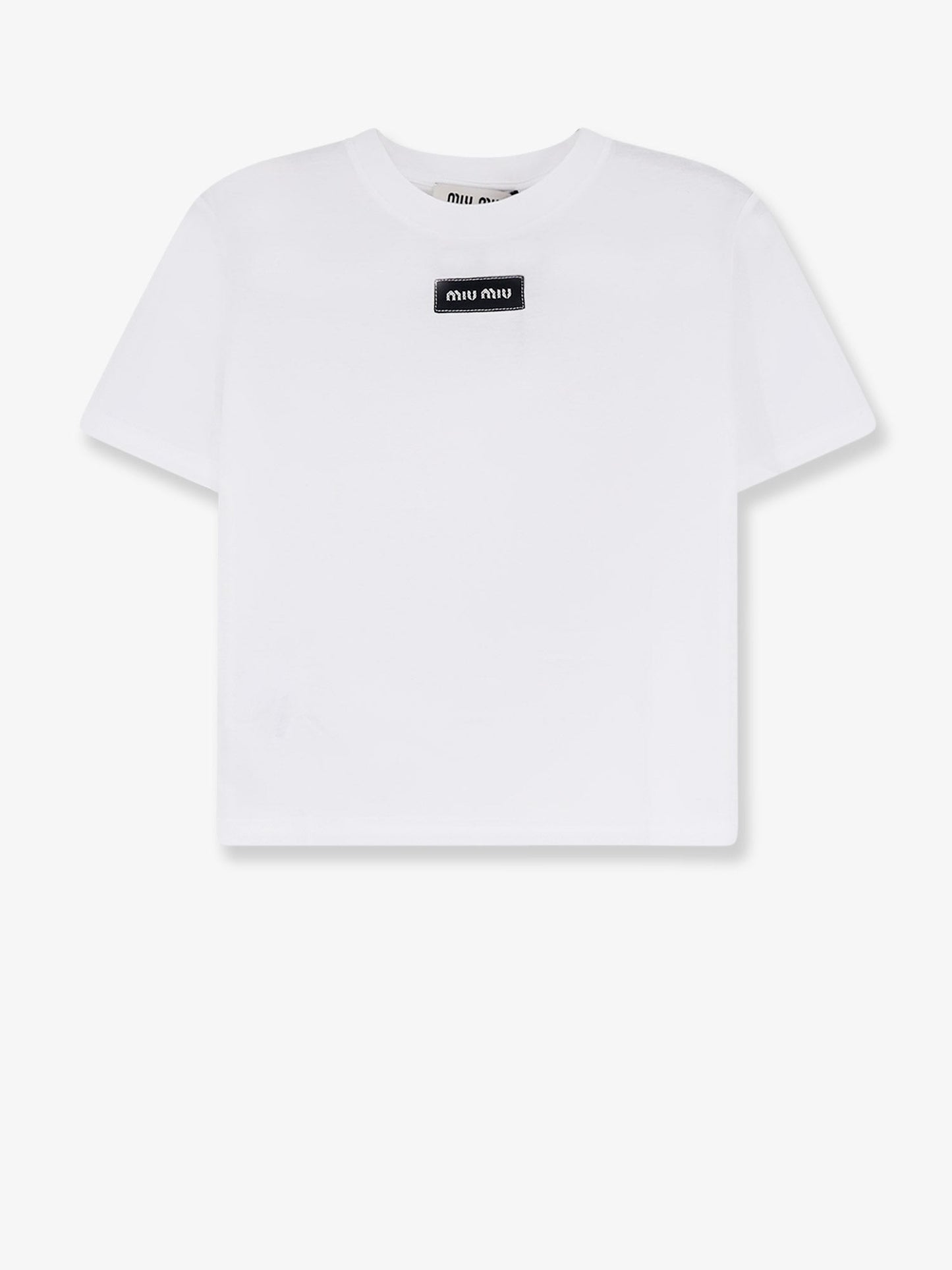 Miu Miu Women Cotton T-Shirt With Embroidered Logo On The Front MIU MIU