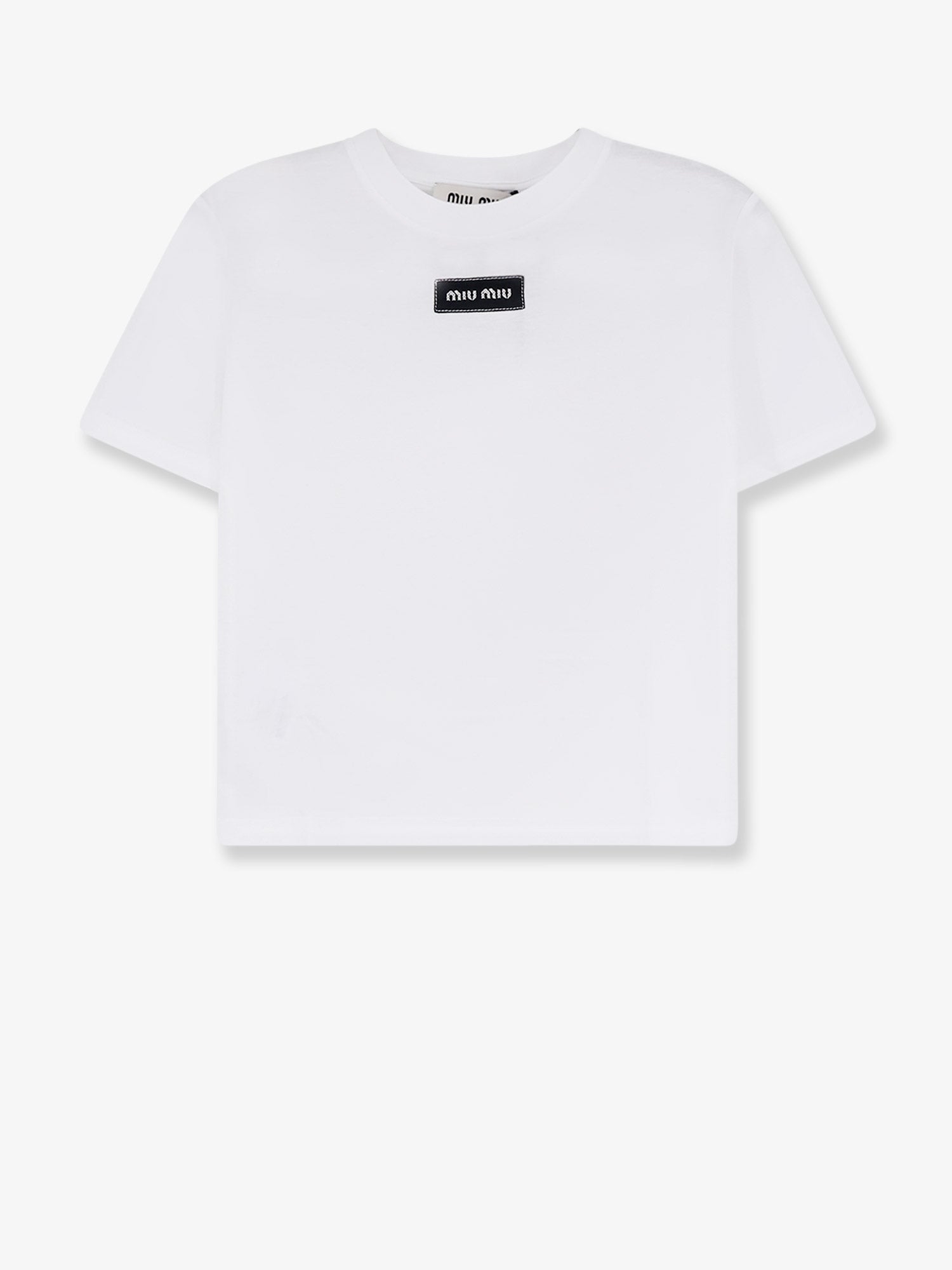 Miu Miu Women Cotton T-Shirt With Embroidered Logo On The Front MIU MIU