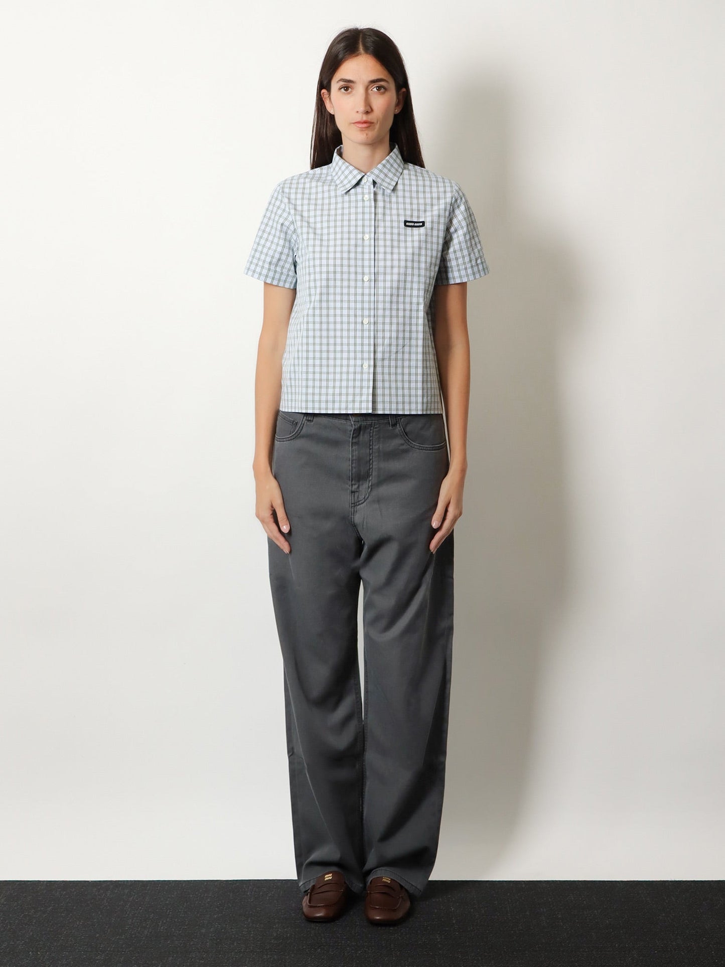 Miu Miu Women Madras Cotton Shirt MIU MIU