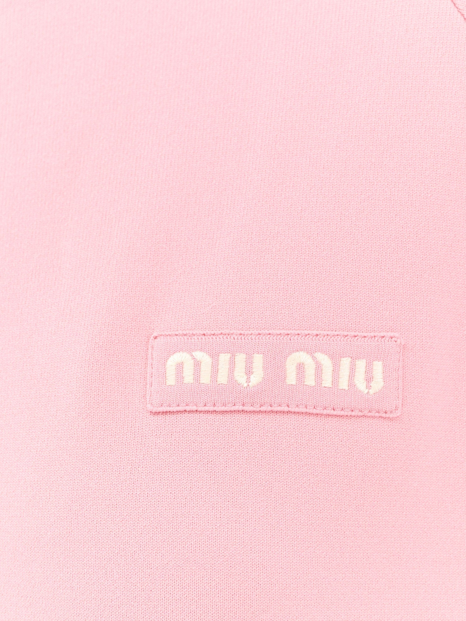 Miu Miu Women Silk Blend Cardigan With Embroidered Logo Patch MIU MIU