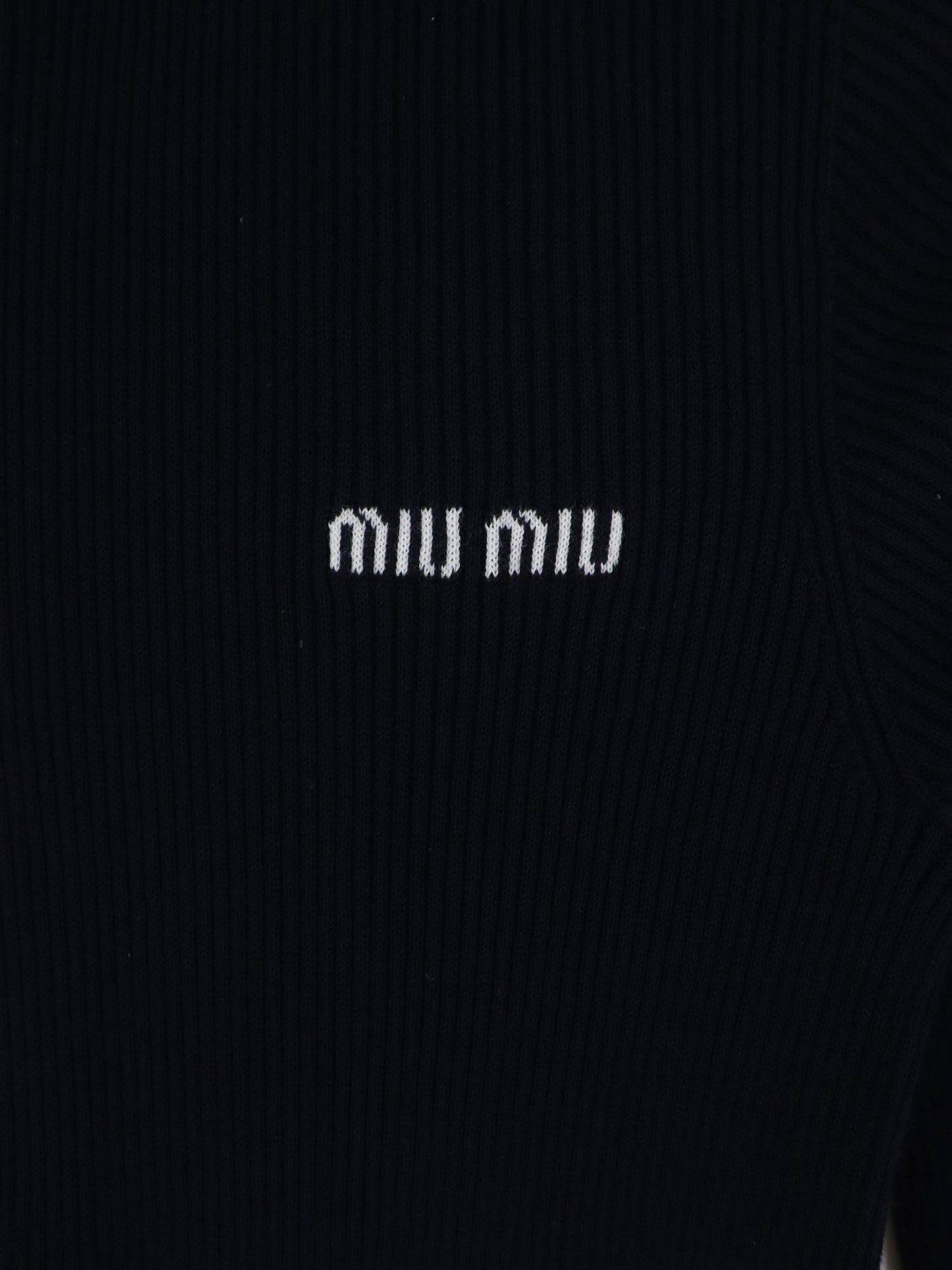 Miu Miu Women Cotton Cardigan With Front Logo Inlay MIU MIU