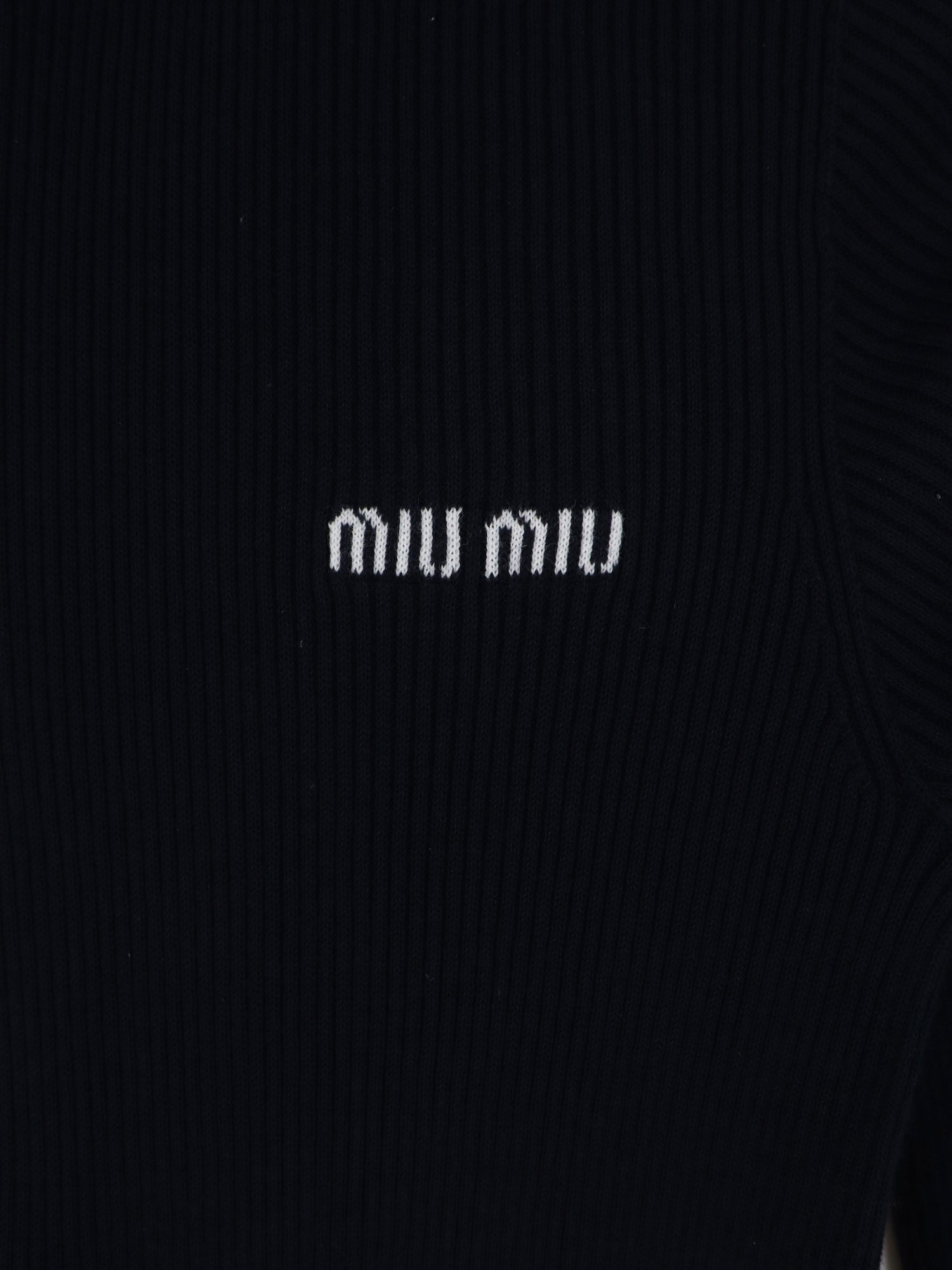 Miu Miu Women Cotton Cardigan With Front Logo Inlay MIU MIU