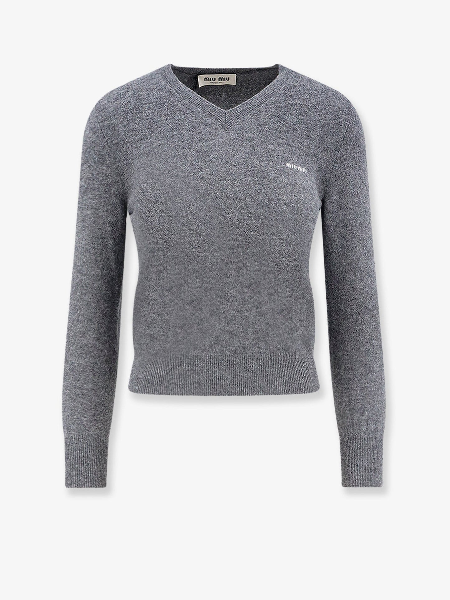 Miu Miu Women Wool Sweater With Logo Inlay MIU MIU