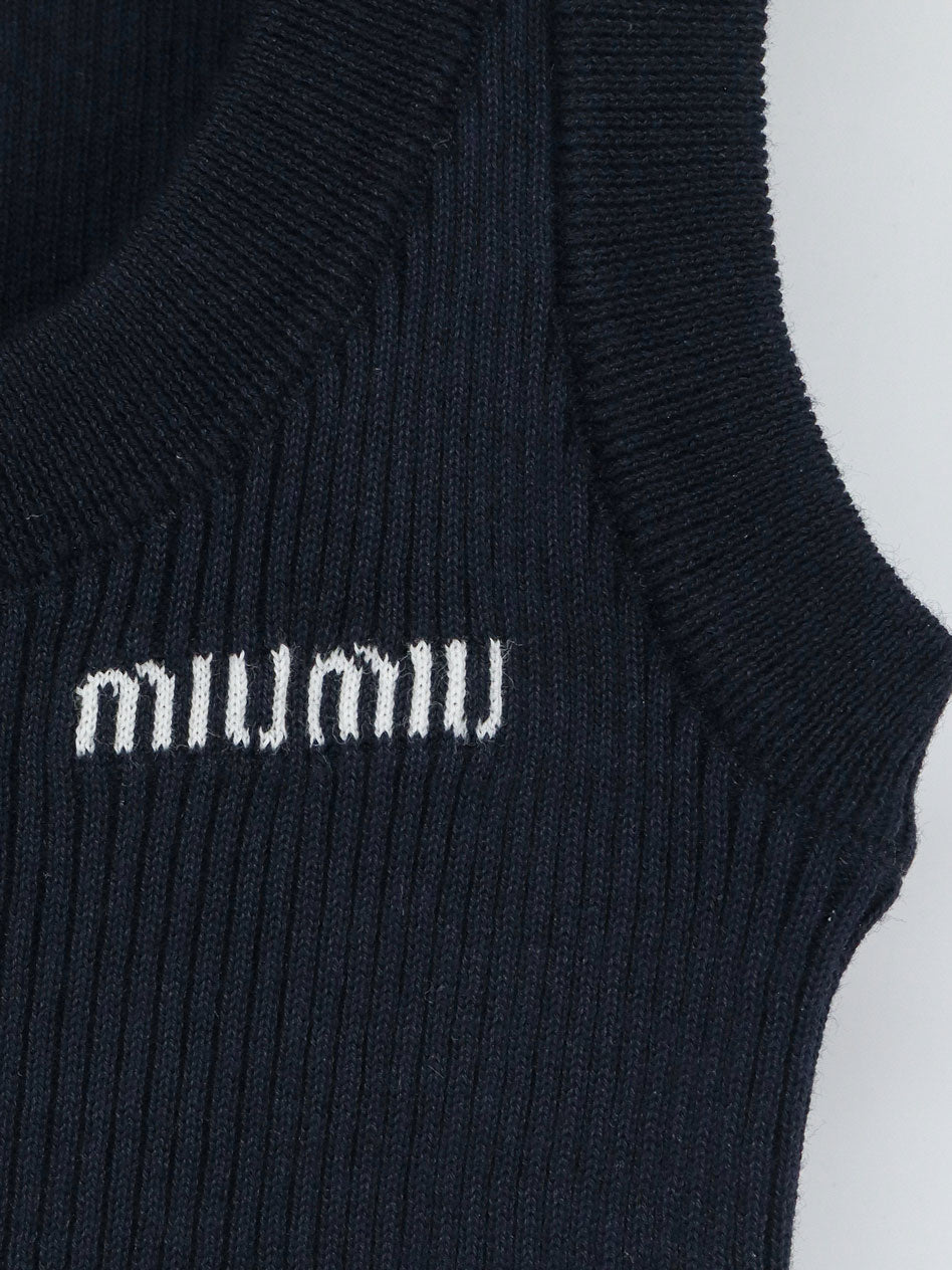 Miu Miu Women Ribbed Cotton Tank Top MIU MIU
