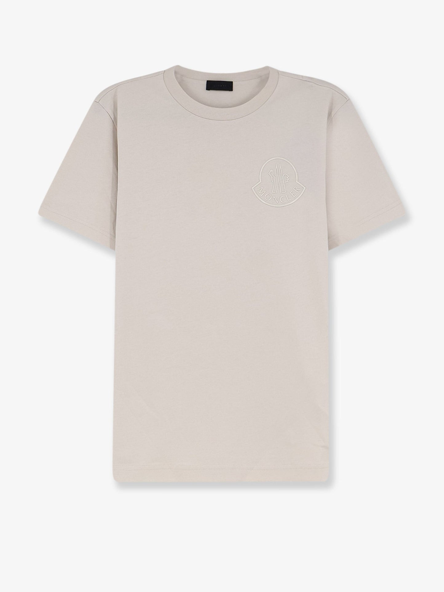 Moncler Men Cotton T-Shirt With Front Logo Patch MONCLER