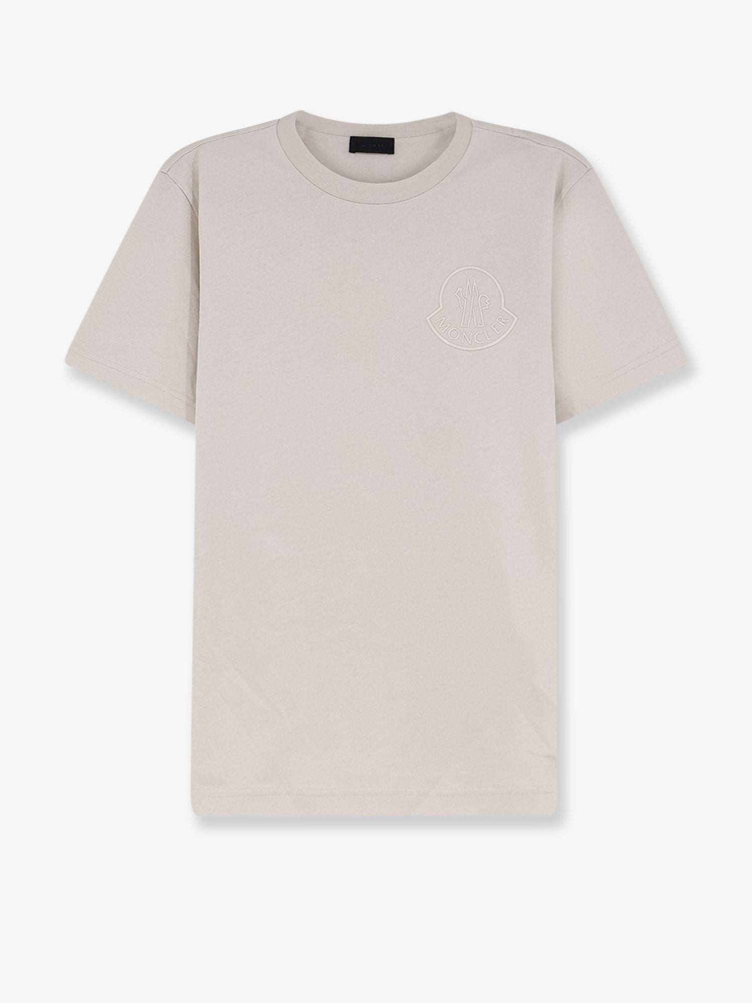 Moncler Men Cotton T-Shirt With Front Logo Patch MONCLER