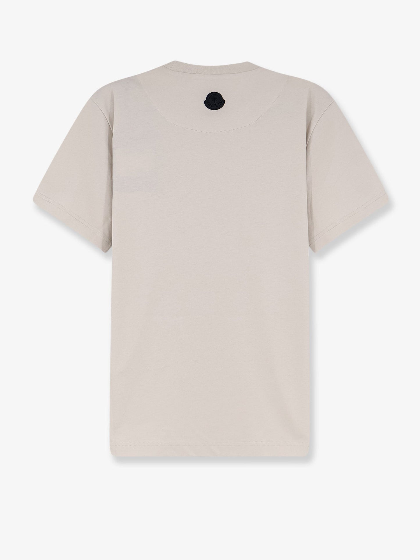Moncler Men Cotton T-Shirt With Front Logo Patch MONCLER