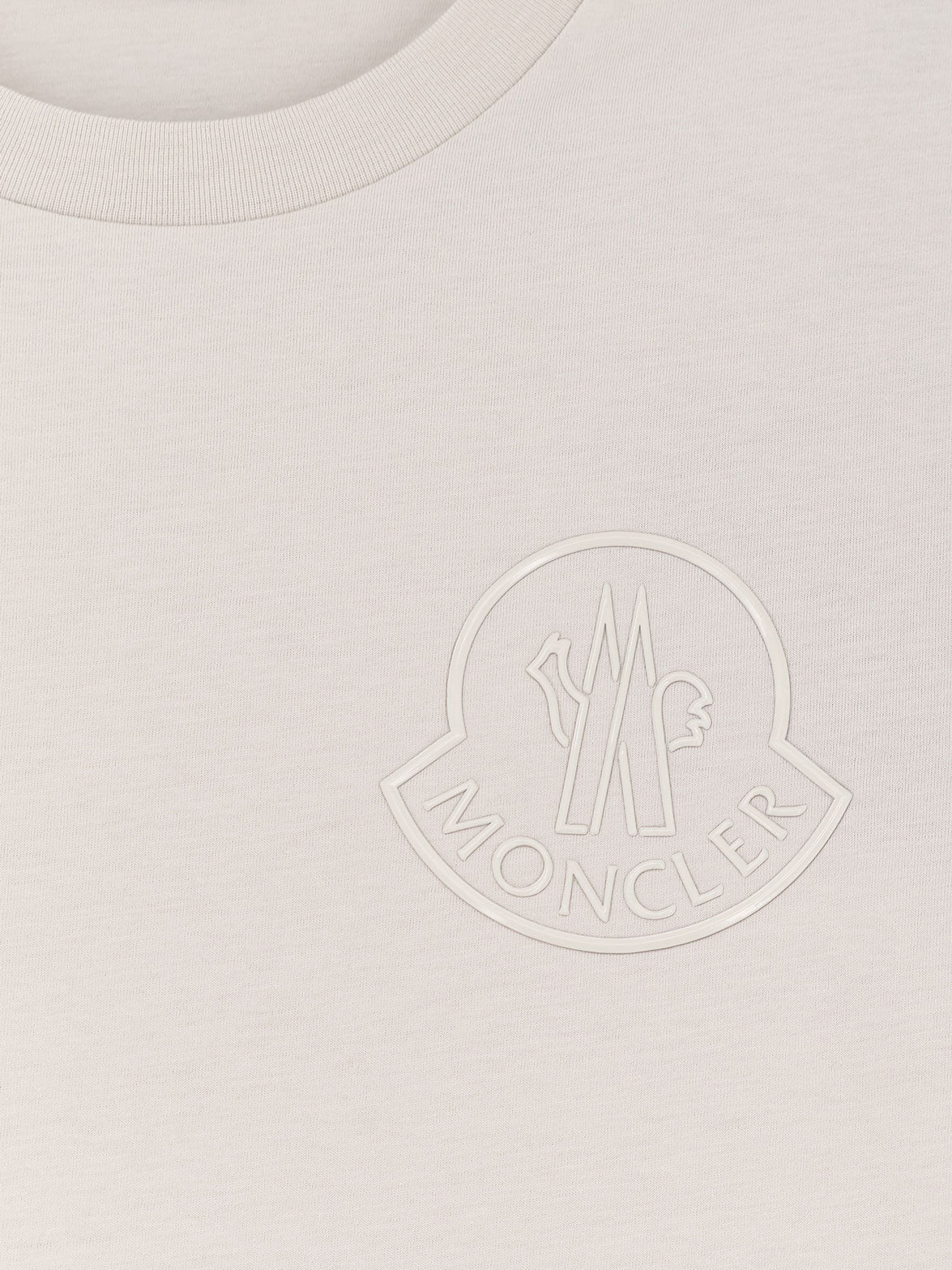 Moncler Men Cotton T-Shirt With Front Logo Patch MONCLER