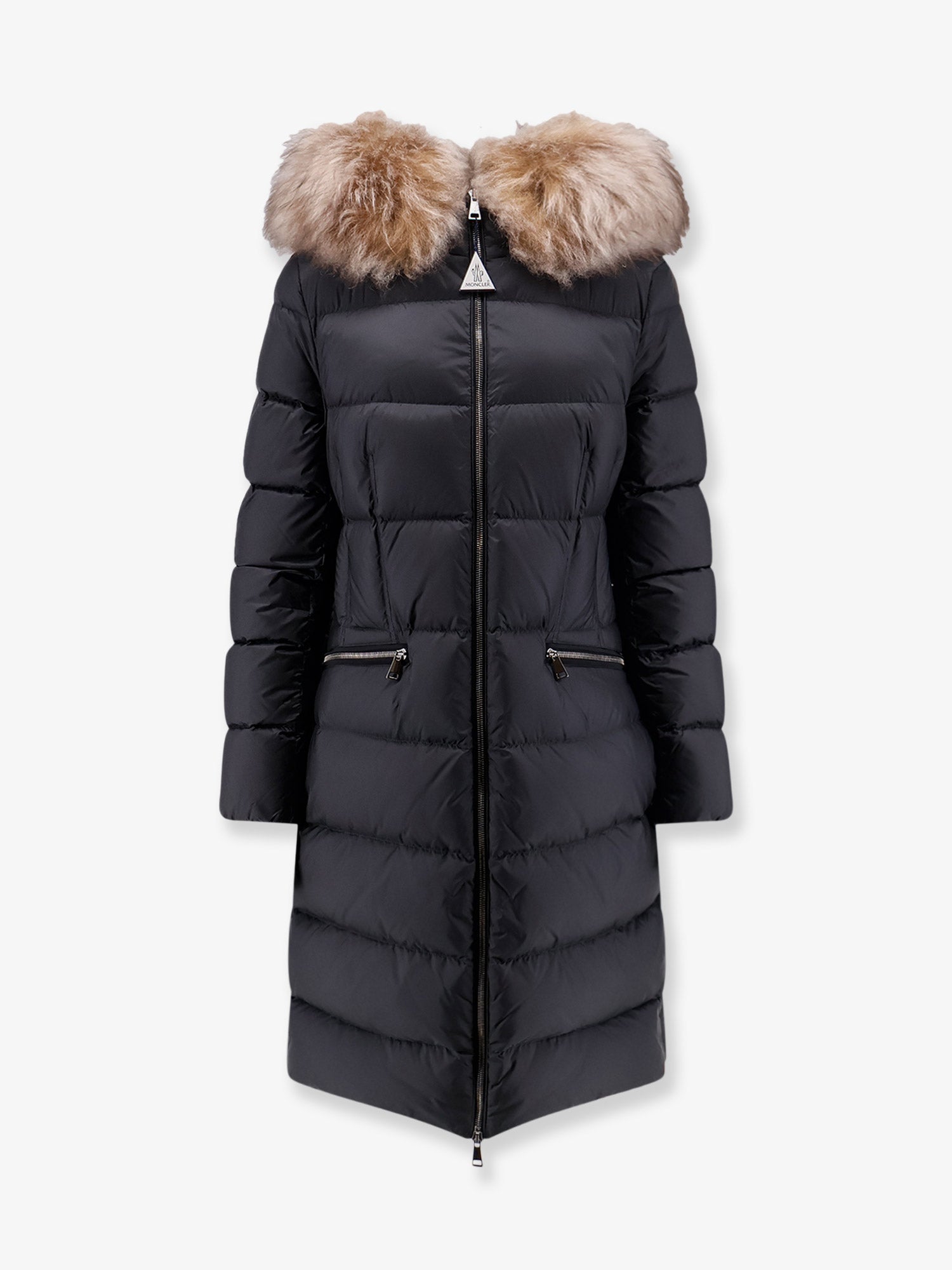 Moncler Women Boedic Long Down Jacket With Fur Detail MONCLER