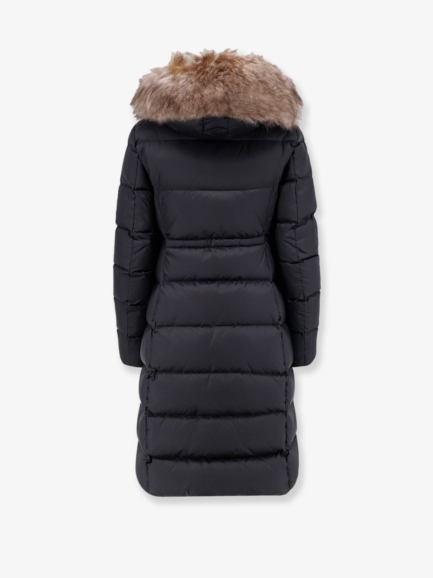 Moncler Women Boedic Long Down Jacket With Fur Detail MONCLER