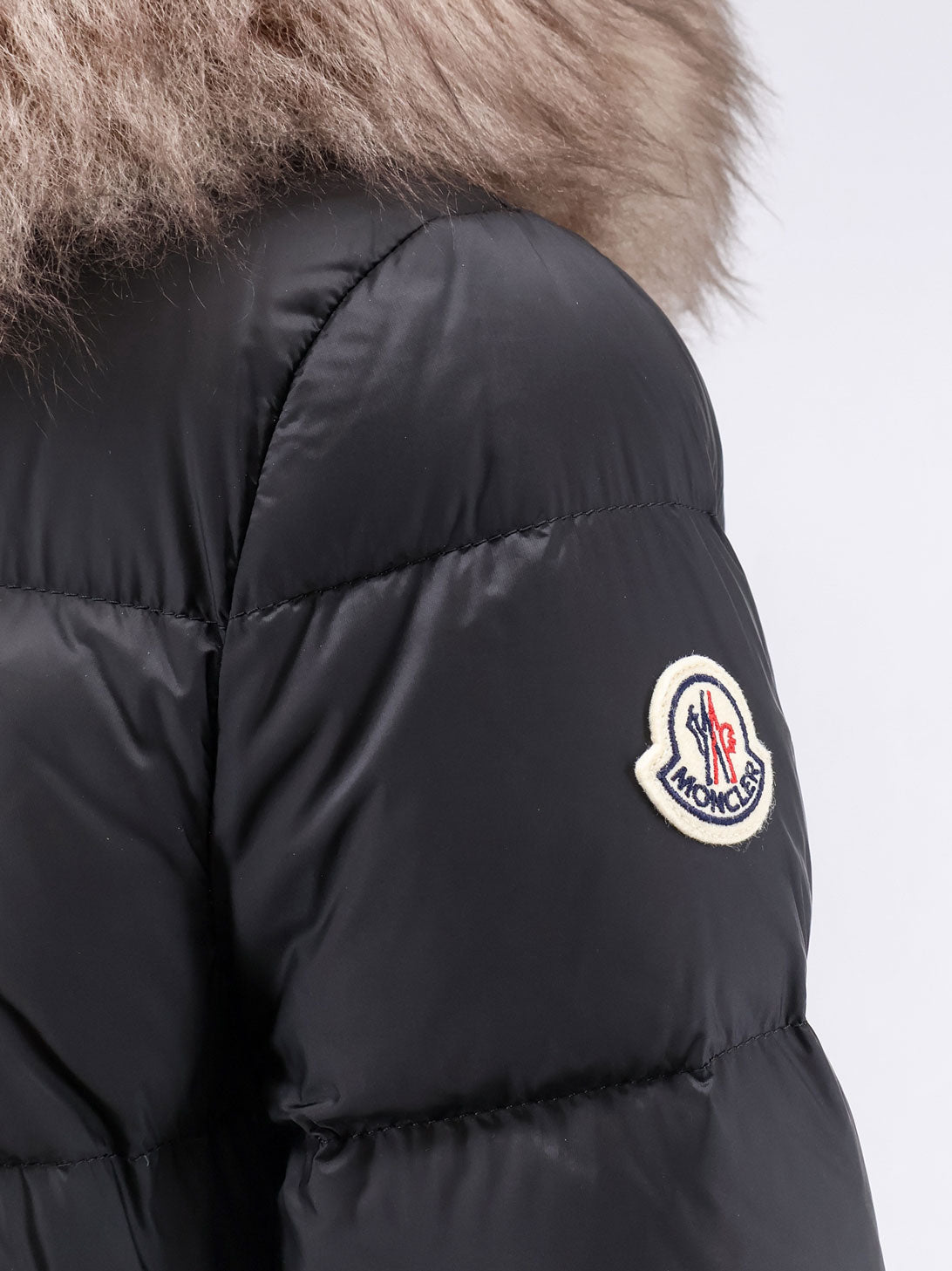 Moncler Women Boedic Long Down Jacket With Fur Detail MONCLER