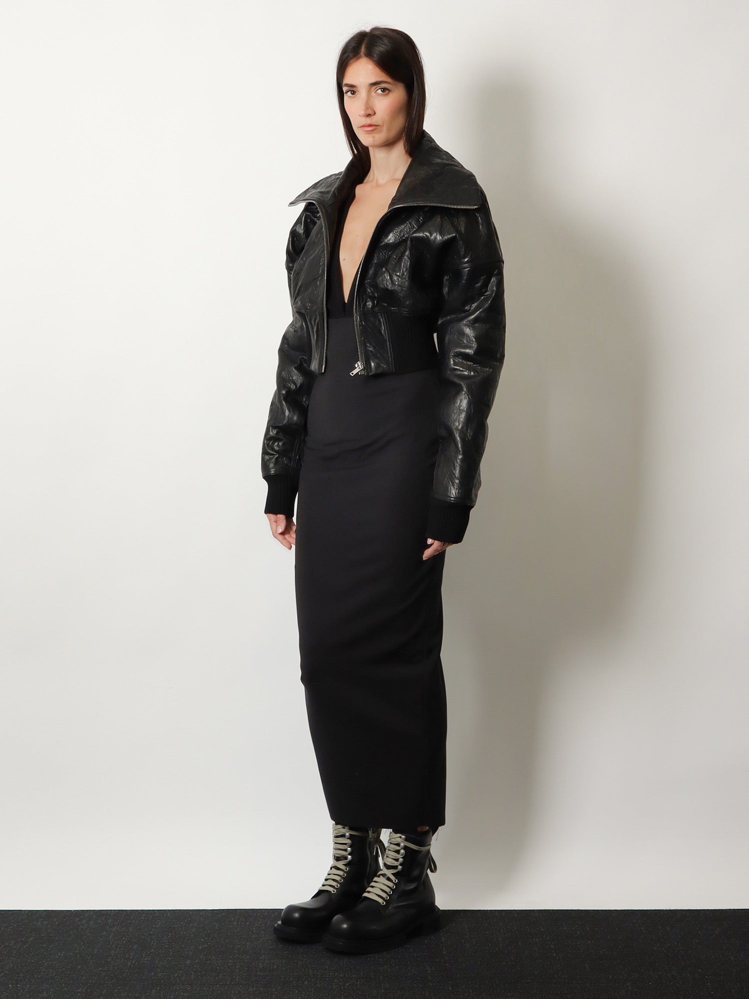Rick Owens Women Dirt Pillar Long Stretch Wool Blend Skirt RICK OWENS