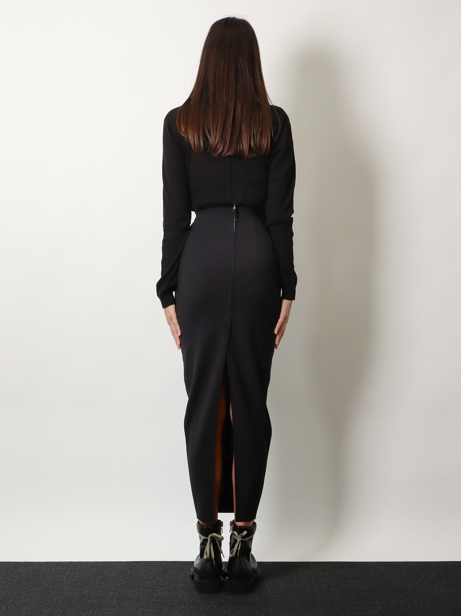 Rick Owens Women Dirt Pillar Long Stretch Wool Blend Skirt RICK OWENS