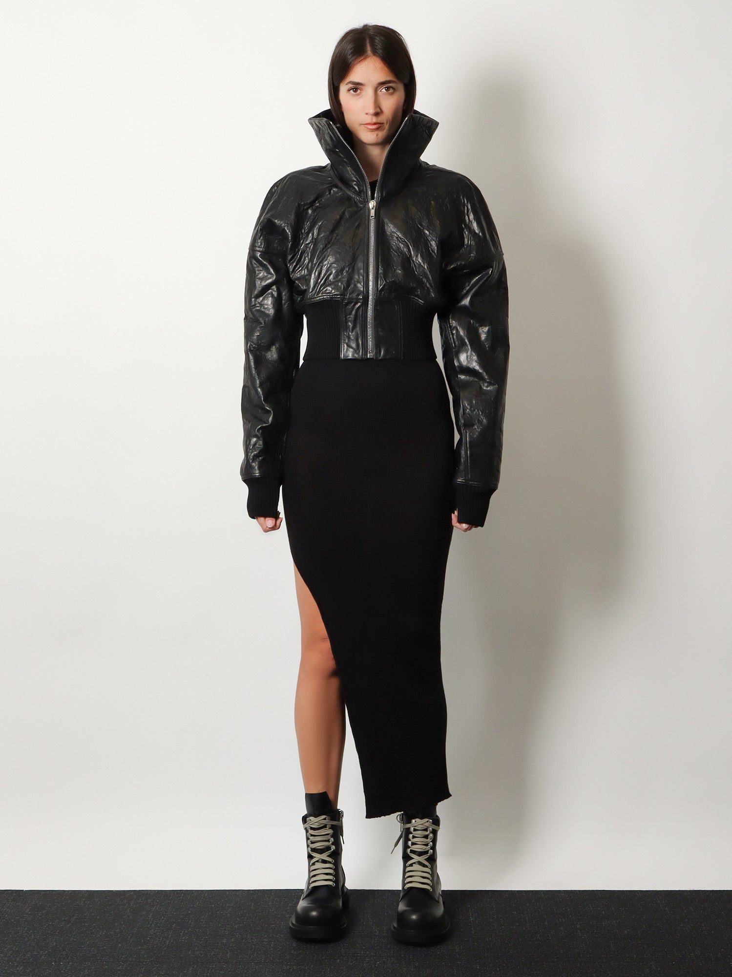 Rick Owens Women Dracuflight Cropped Leather Jacket RICK OWENS