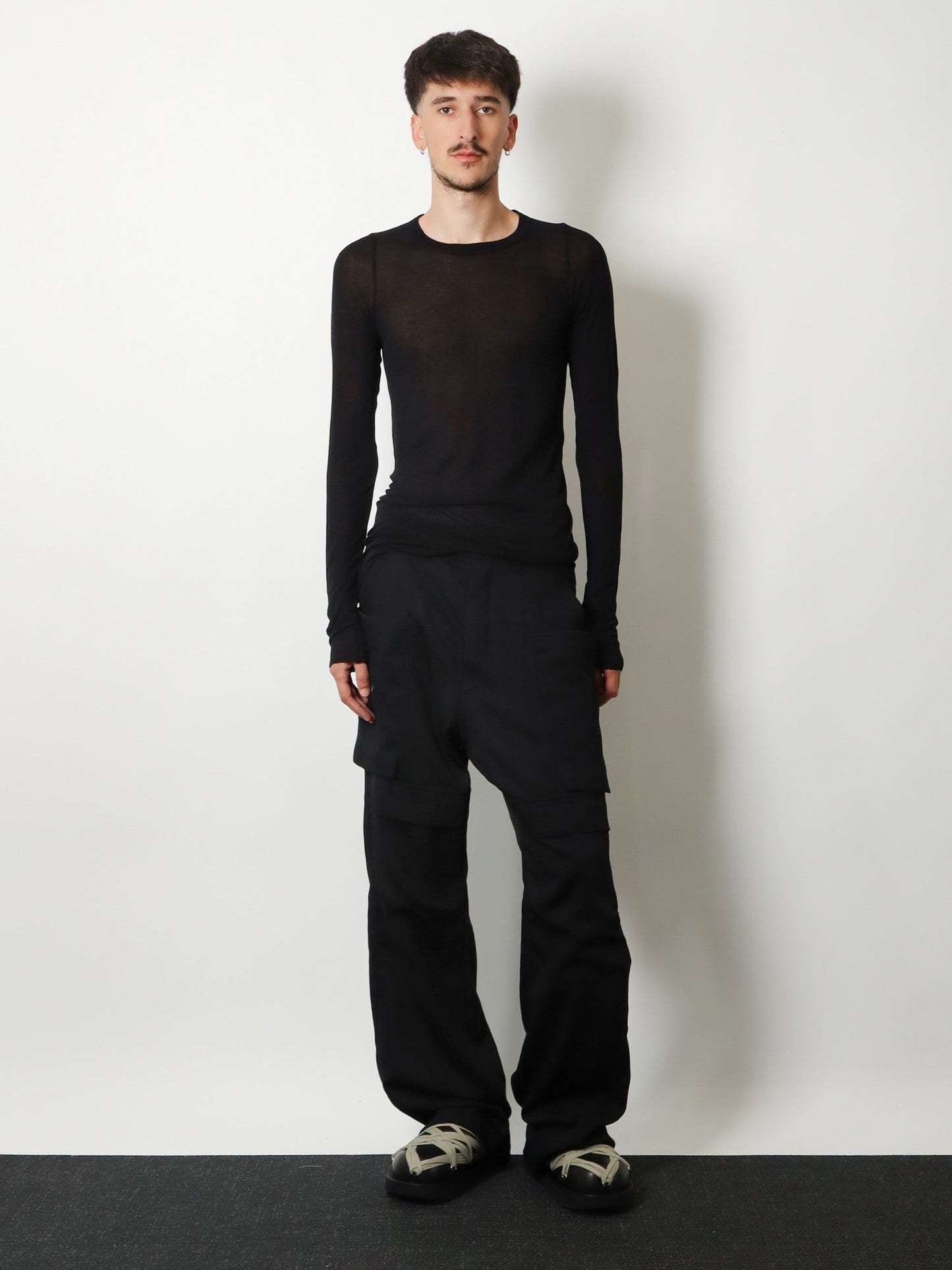 Rick Owens Men Viscose And Silk Blend T-Shirt RICK OWENS