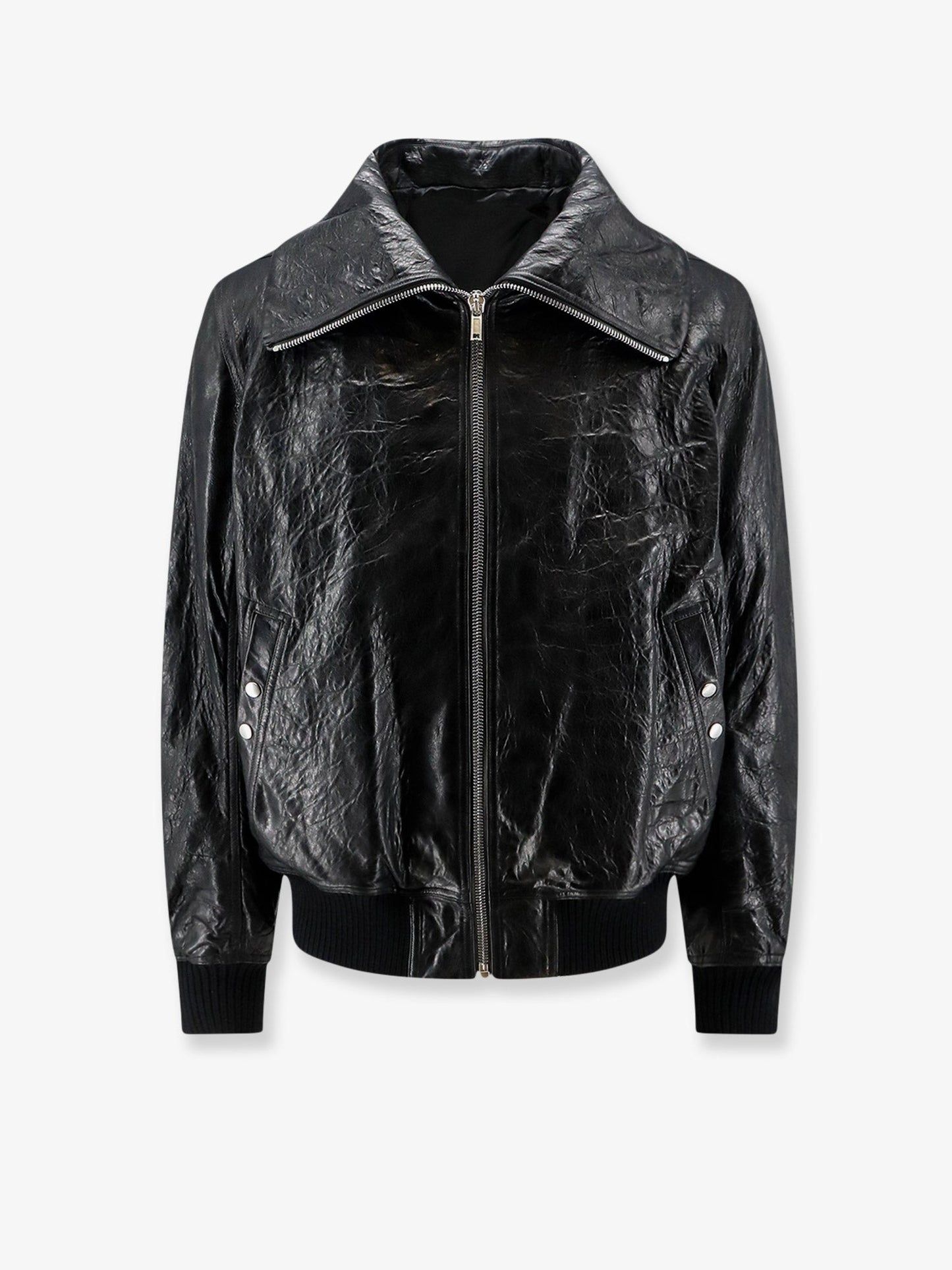 Rick Owens Men Dracuflight Leather Jacket RICK OWENS