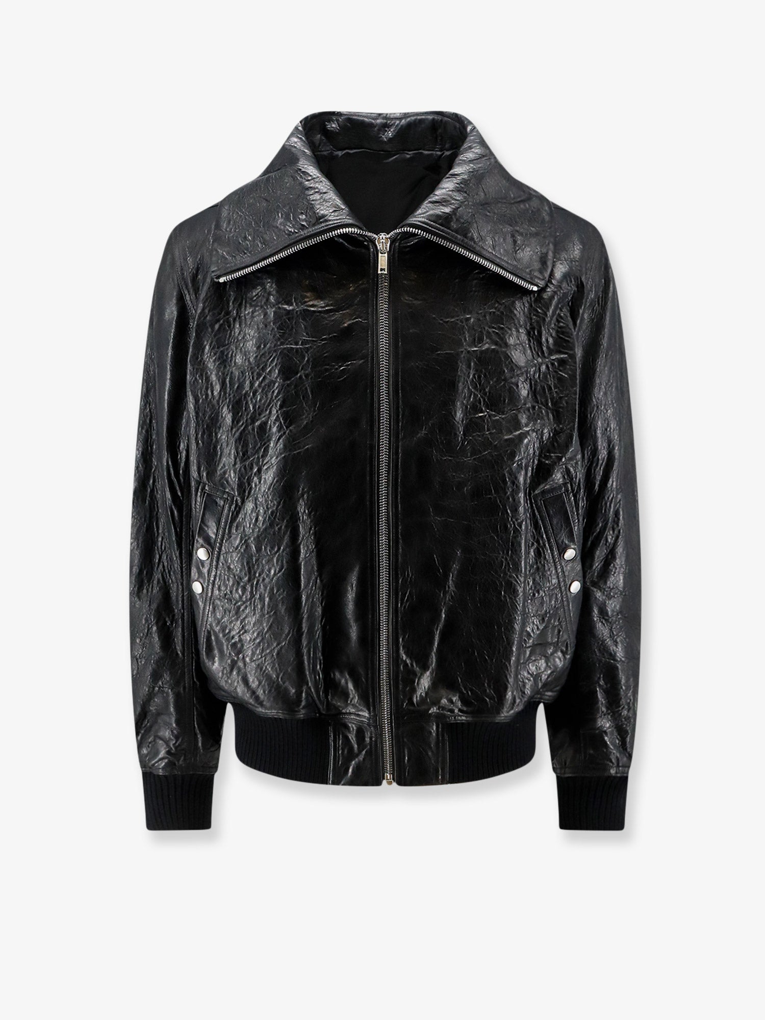 Rick Owens Men Dracuflight Leather Jacket RICK OWENS