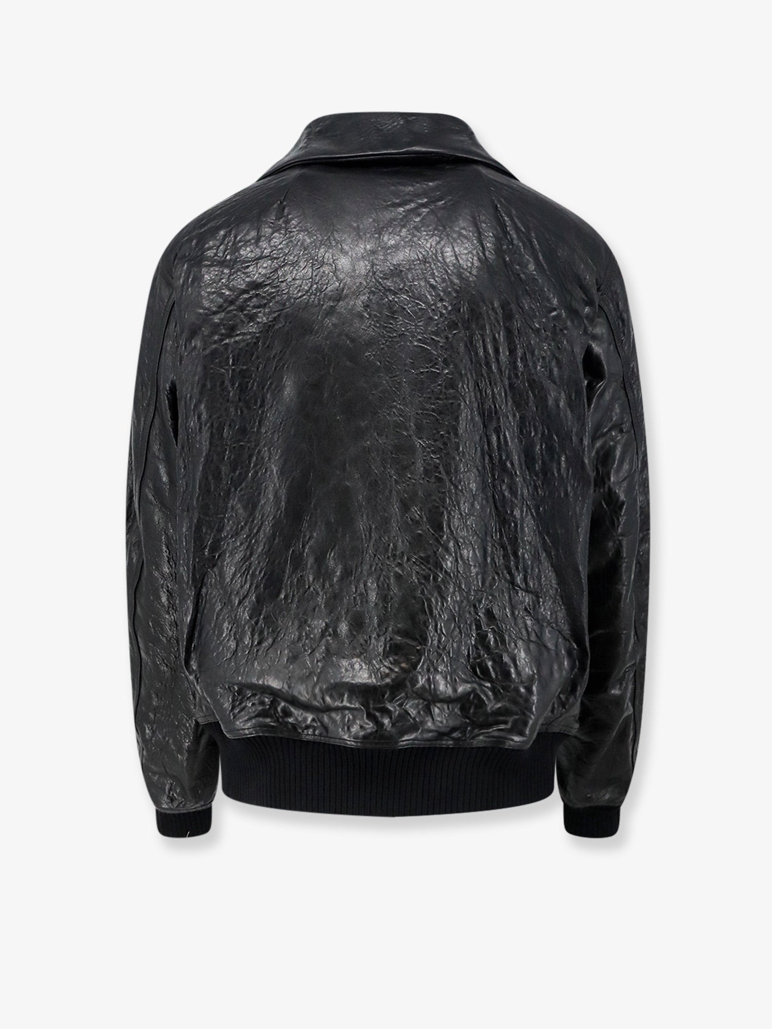 Rick Owens Men Dracuflight Leather Jacket RICK OWENS