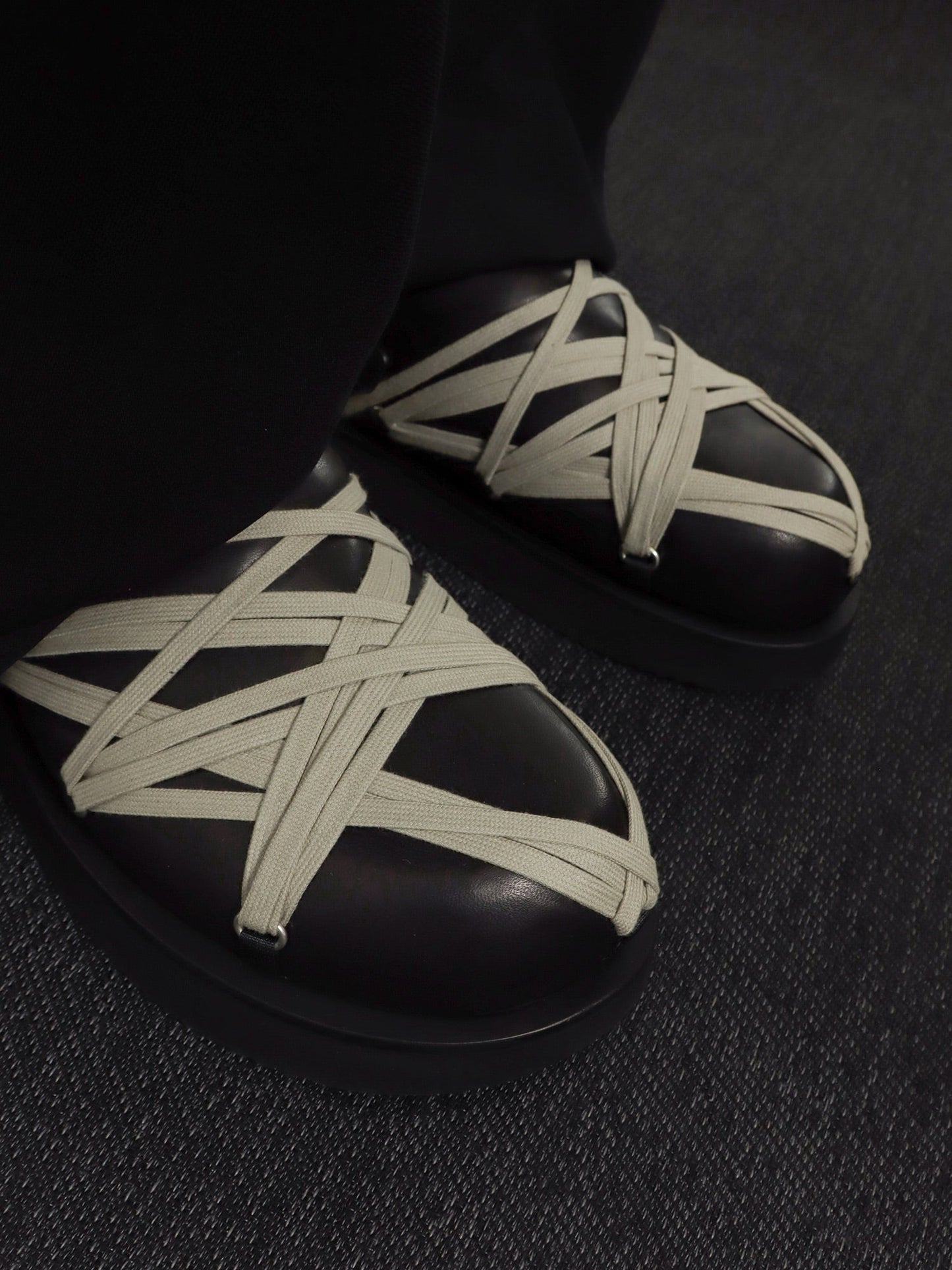 Rick Owens Men Megalace Leather Sandals RICK OWENS