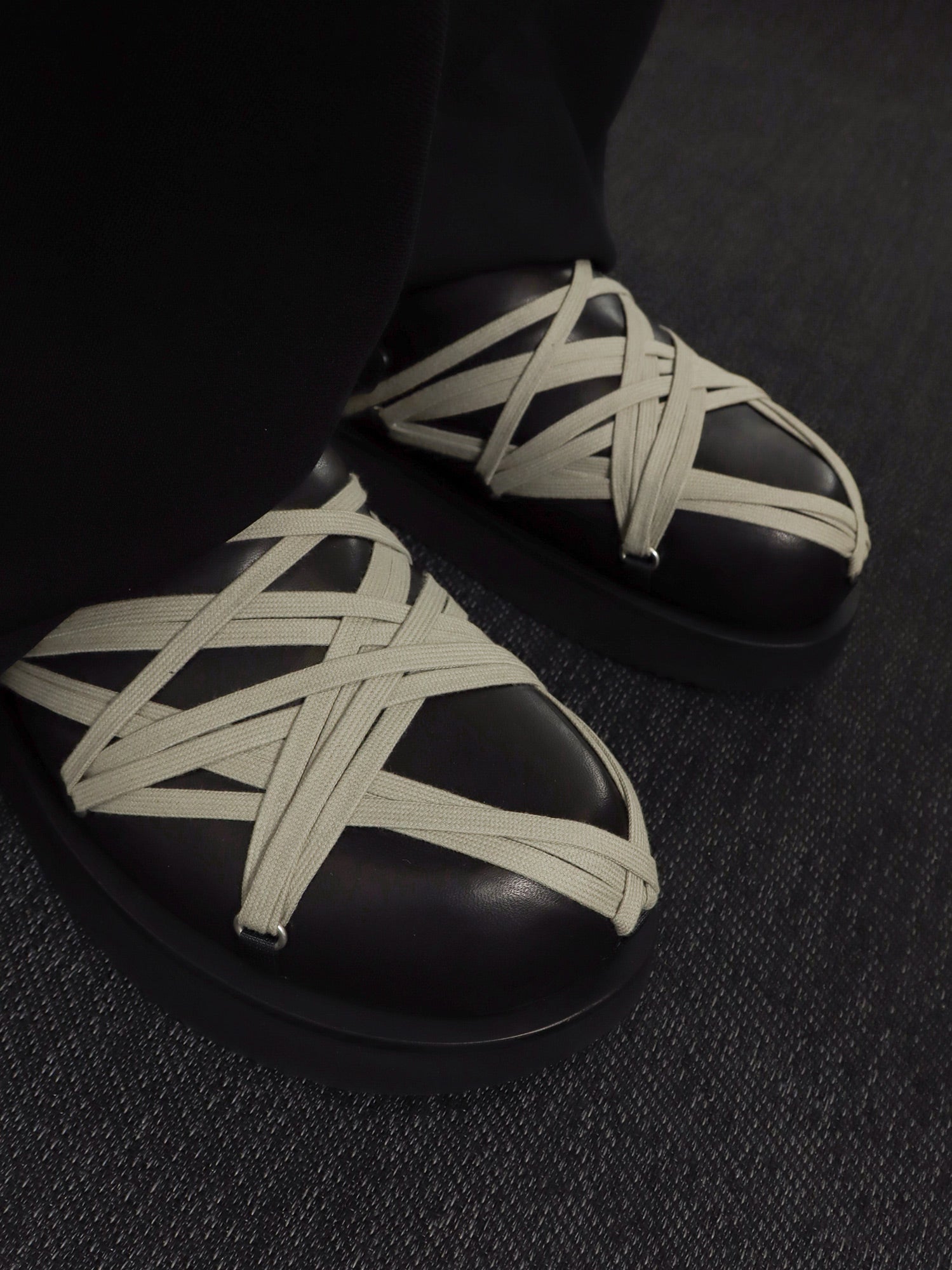 Rick Owens Men Megalace Leather Sandals RICK OWENS