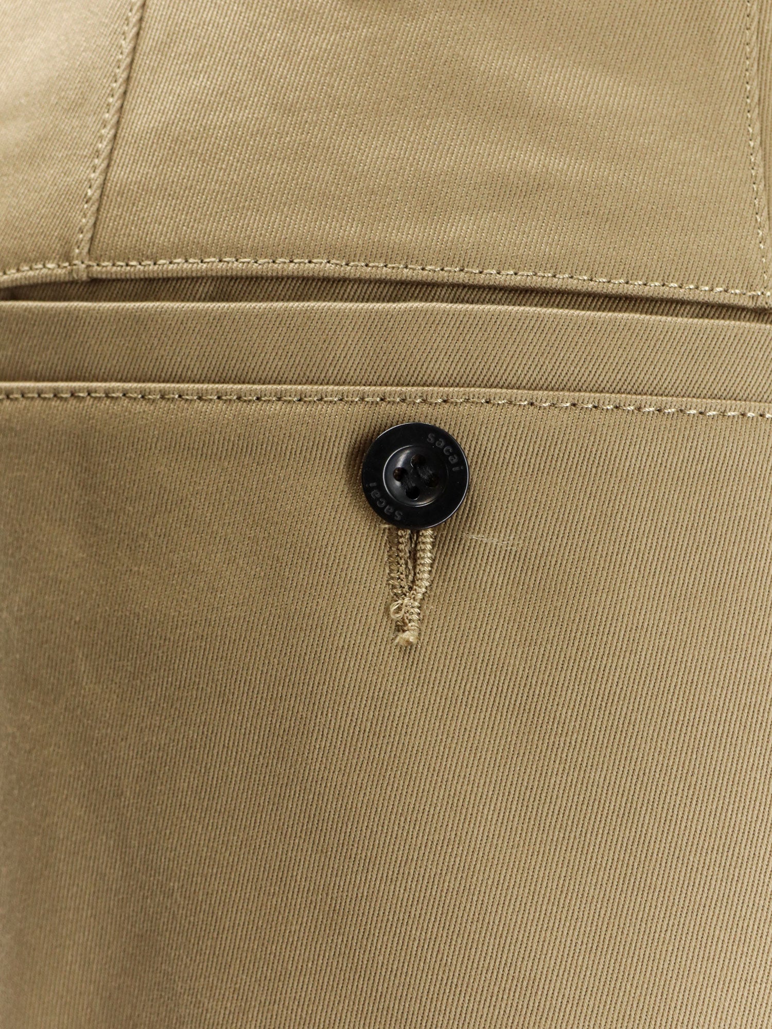 Sacai Men Cotton Trousers With Belt SACAI