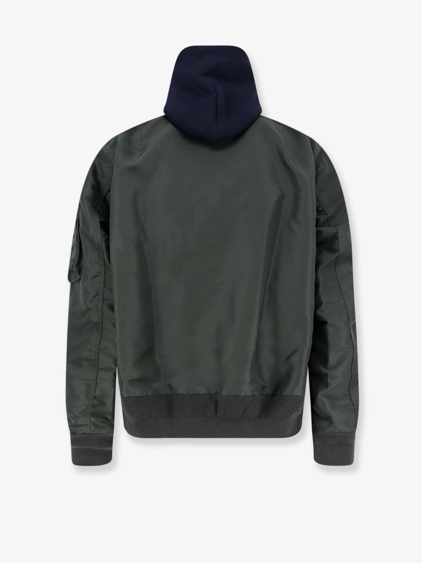 Sacai Men Cotton Blend Sweatshirt With Nylon Sleeves SACAI