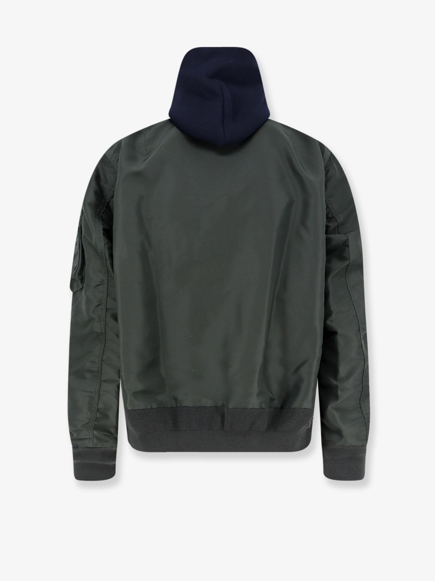 Sacai Men Cotton Blend Sweatshirt With Nylon Sleeves SACAI