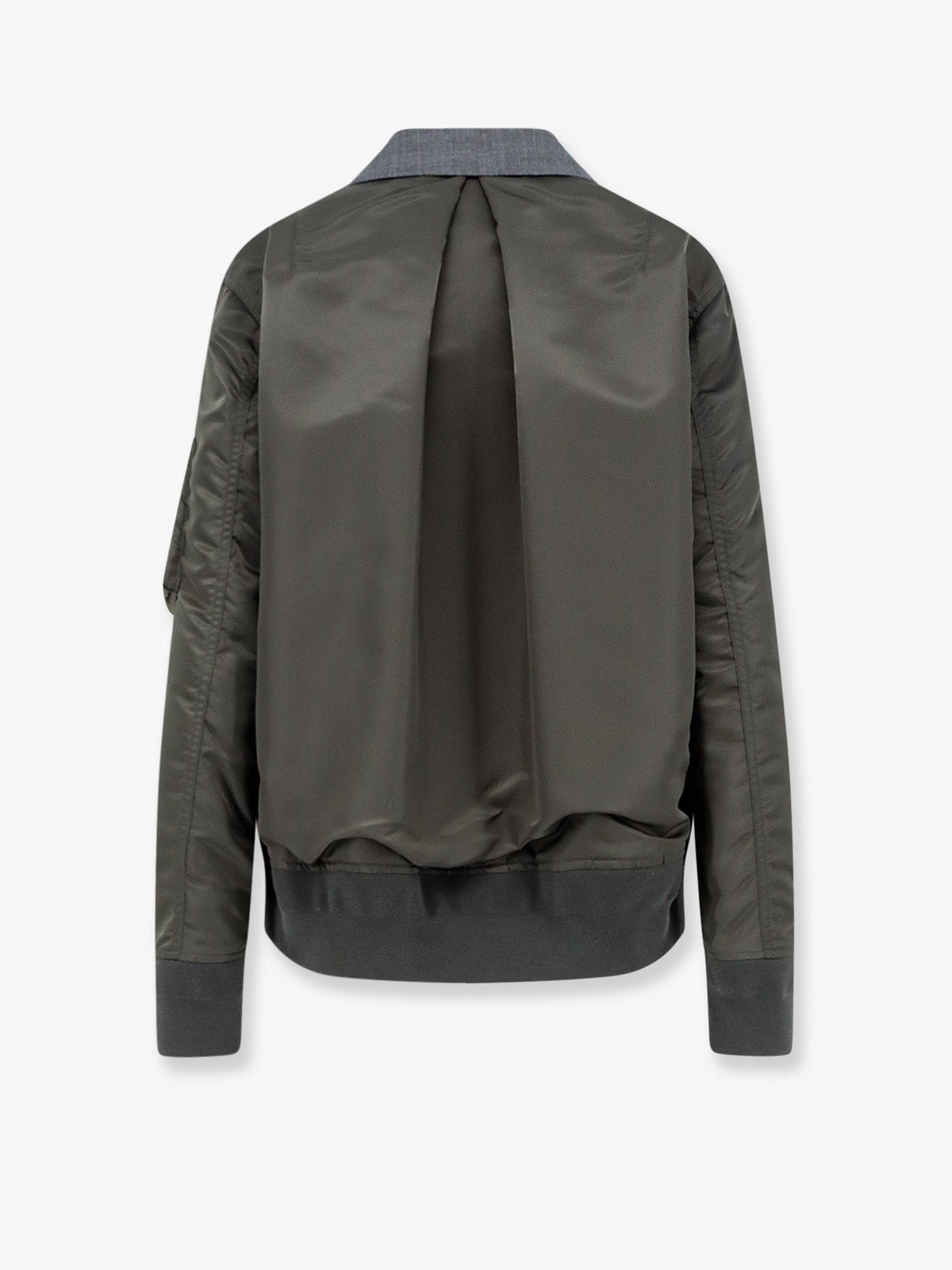 Sacai Women Wool Blazer With Nylon Sleeves SACAI