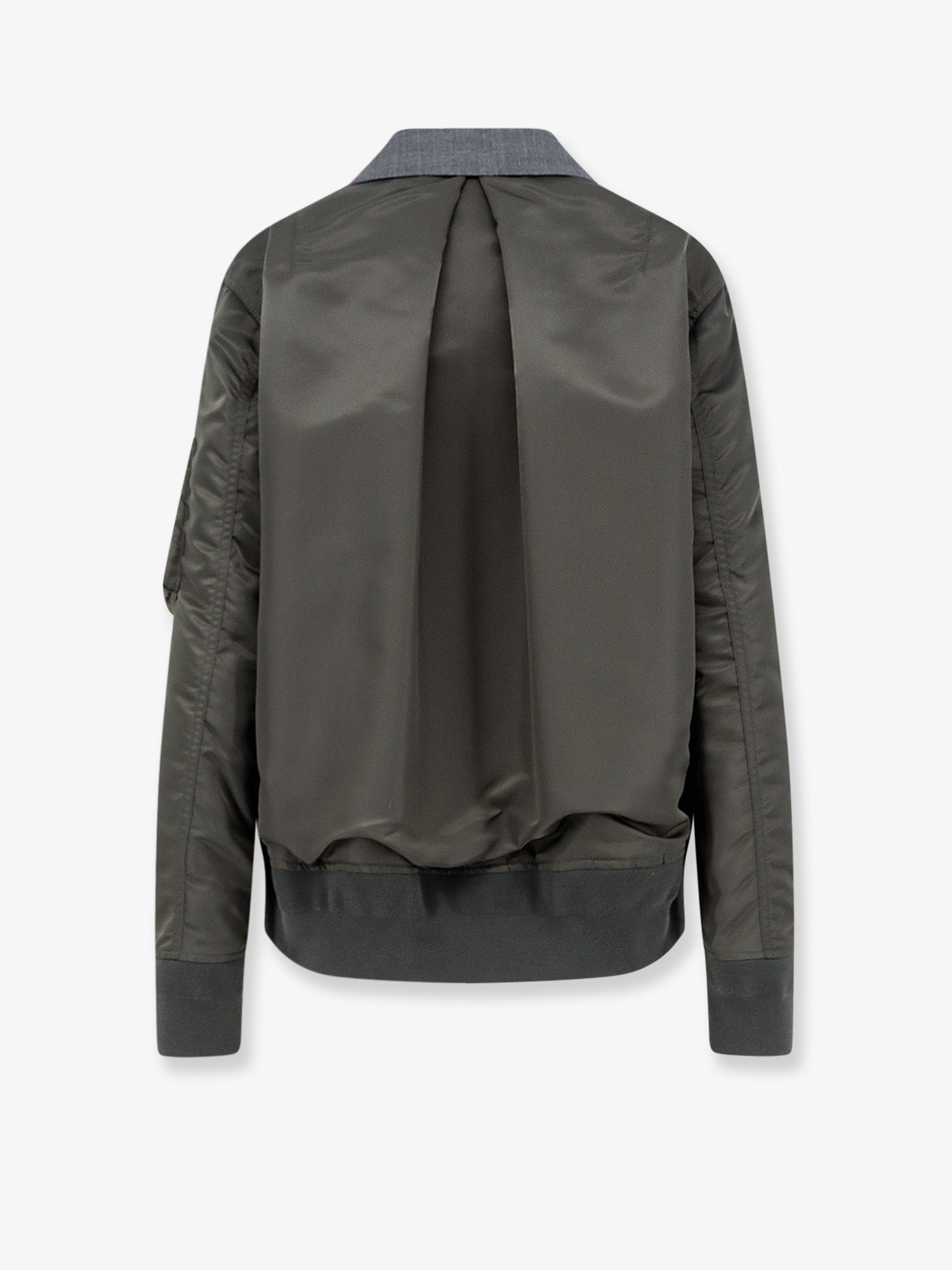 Sacai Women Wool Blazer With Nylon Sleeves SACAI
