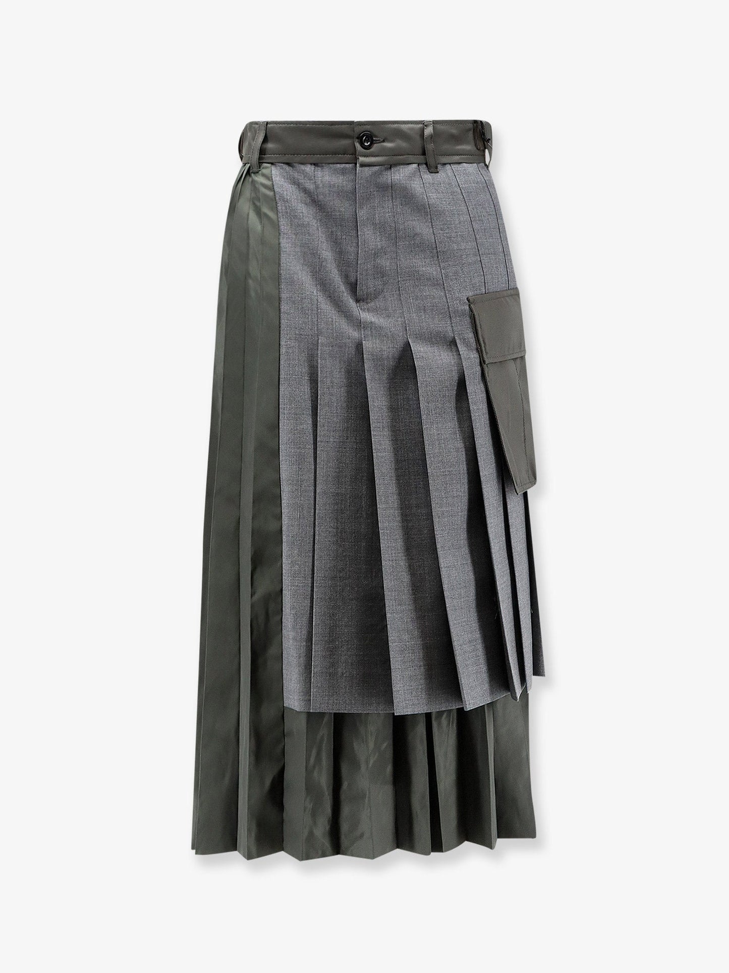 Sacai Women Pleated Wool Blend Skirt SACAI