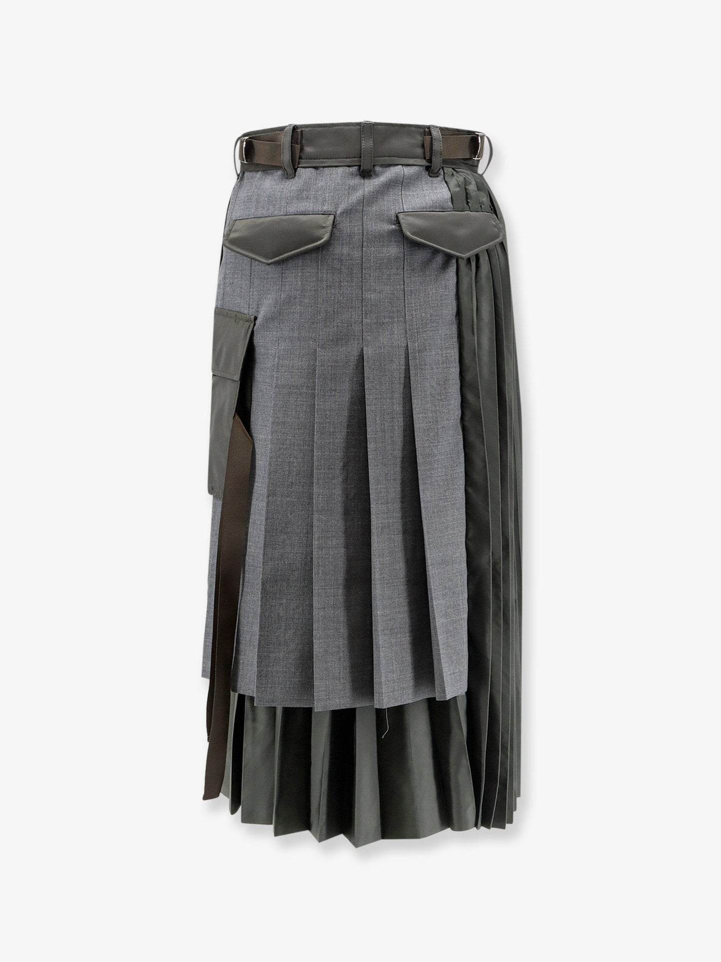 Sacai Women Pleated Wool Blend Skirt SACAI