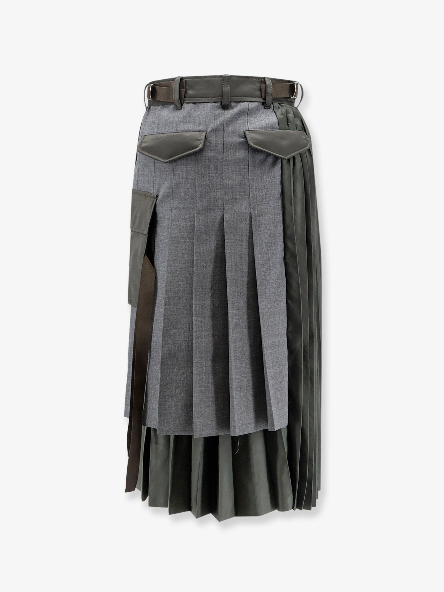 Sacai Women Pleated Wool Blend Skirt SACAI
