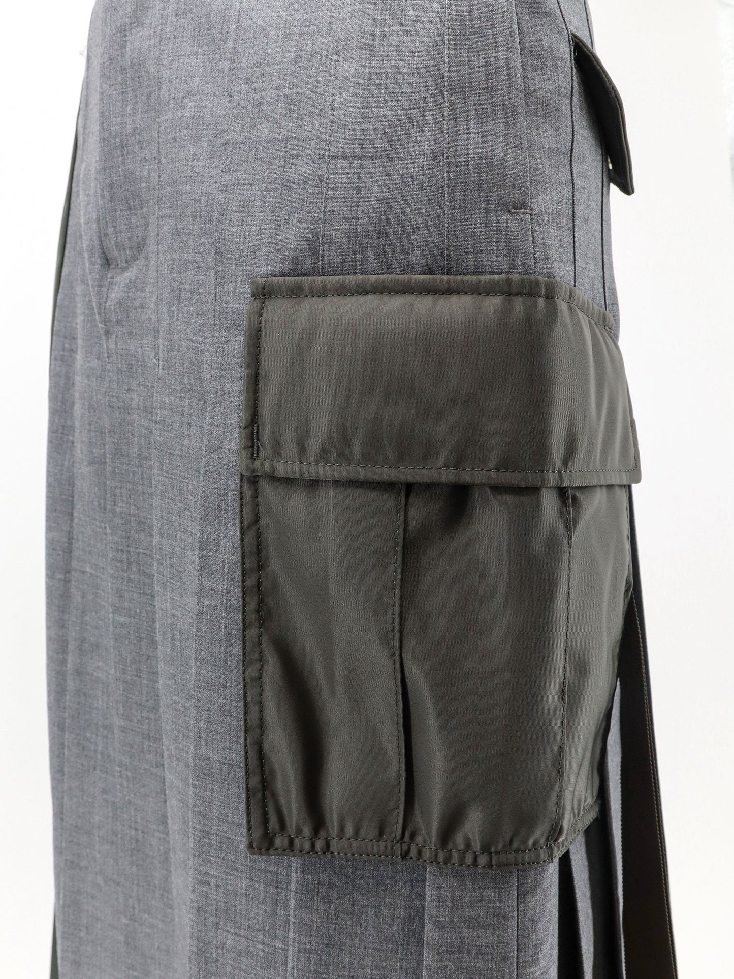 Sacai Women Pleated Wool Blend Skirt SACAI