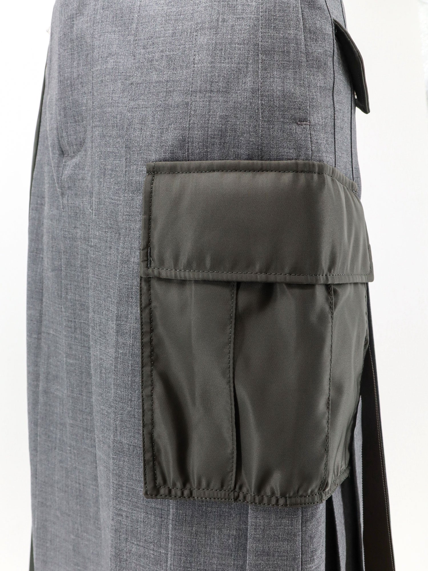 Sacai Women Pleated Wool Blend Skirt SACAI