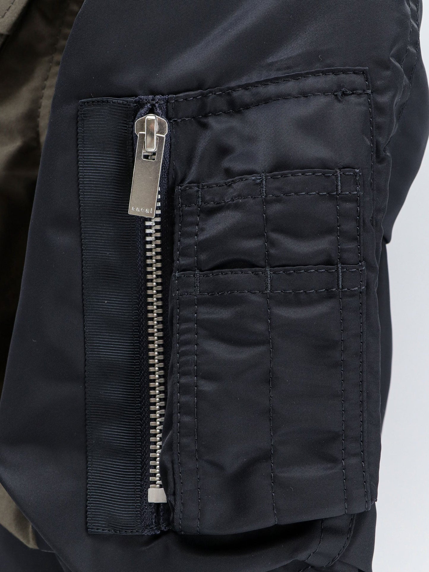 Sacai Women Canvas Jacket With Nylon Sleeves SACAI