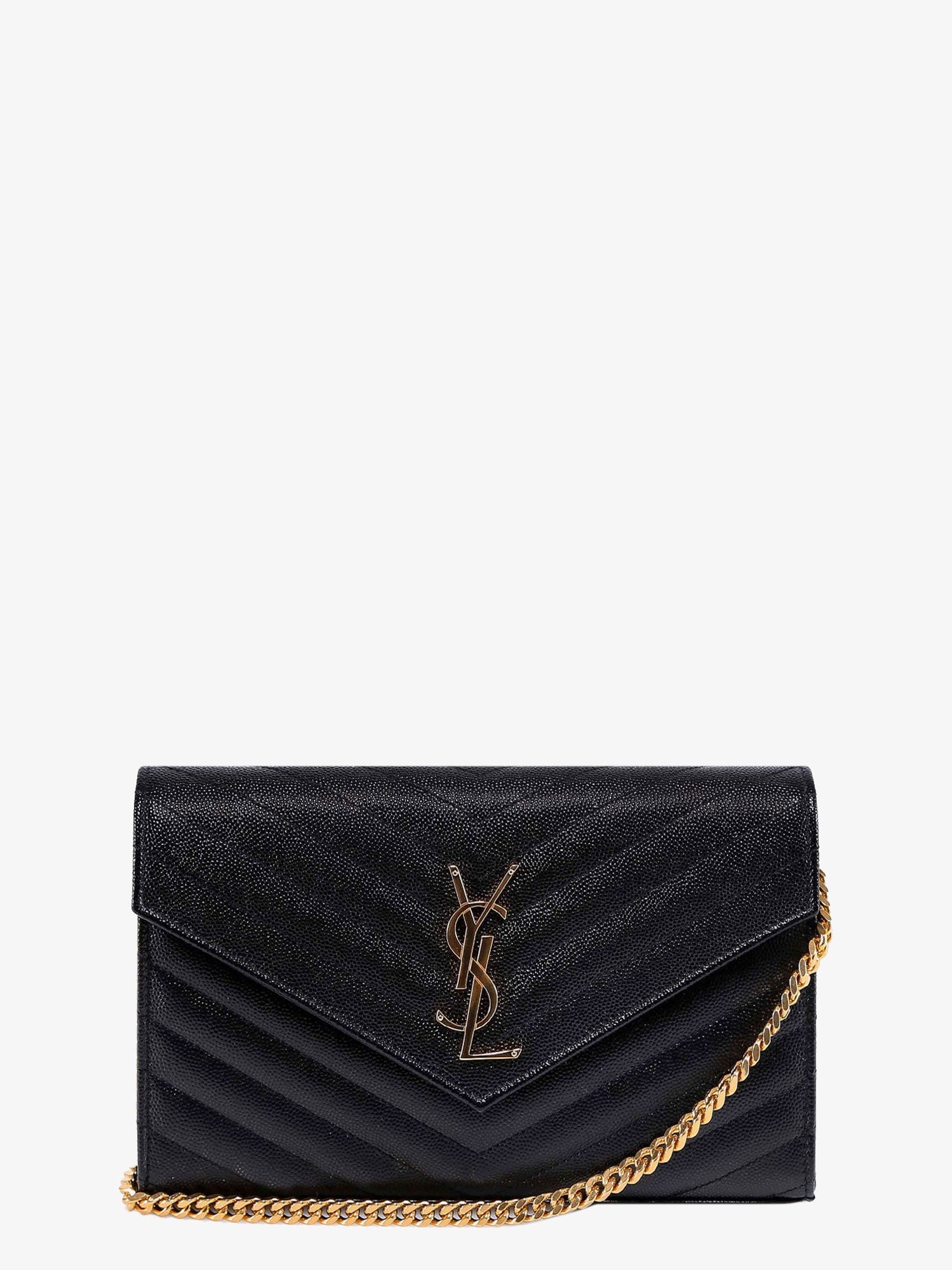 Saint Laurent Women Pochette Cassandre Grain-De-Poudre Leather Crossbody Bag SAINT LAURENT